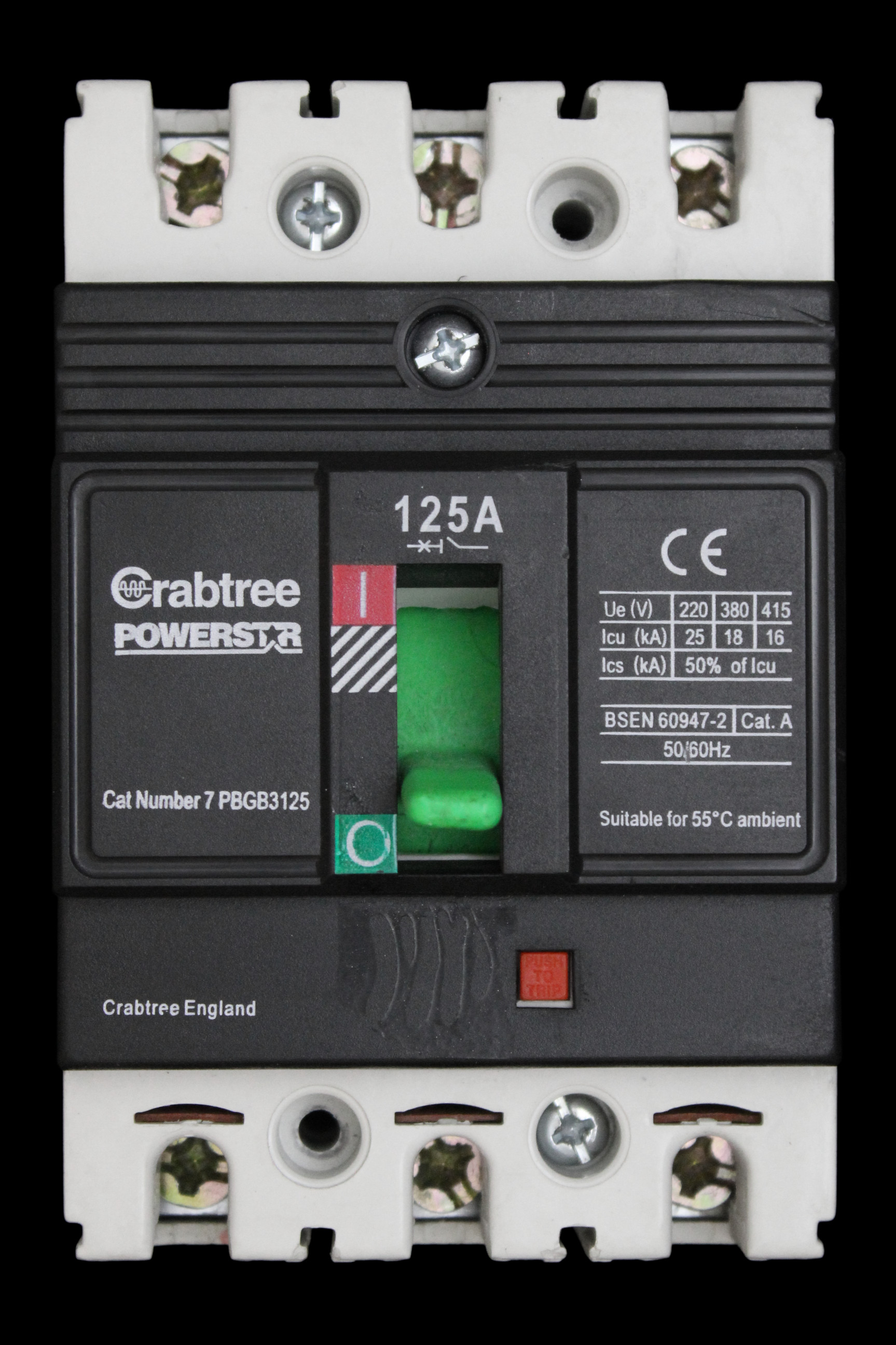 CRABTREE 125 MCCB TRIPLE POLE 16kA 7PBGB3125 POWERSTAR