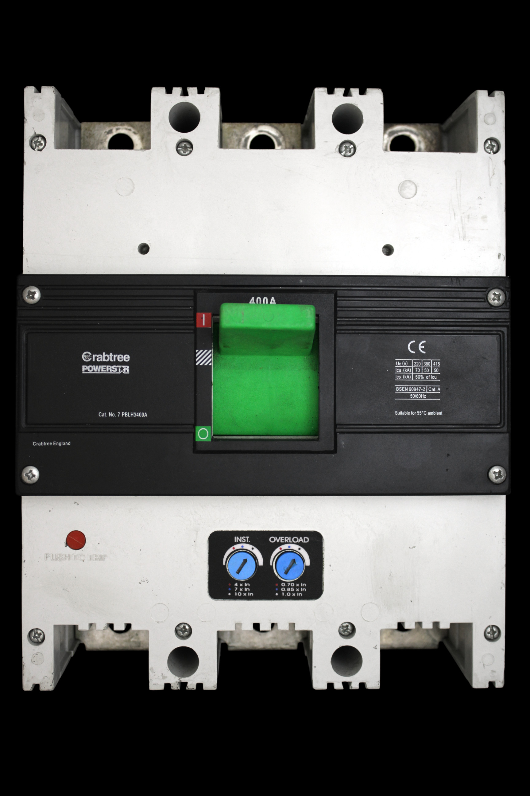 CRABTREE 400 MCCB TRIPLE POLE 50kA POWERSTAR 7PBLH3400A