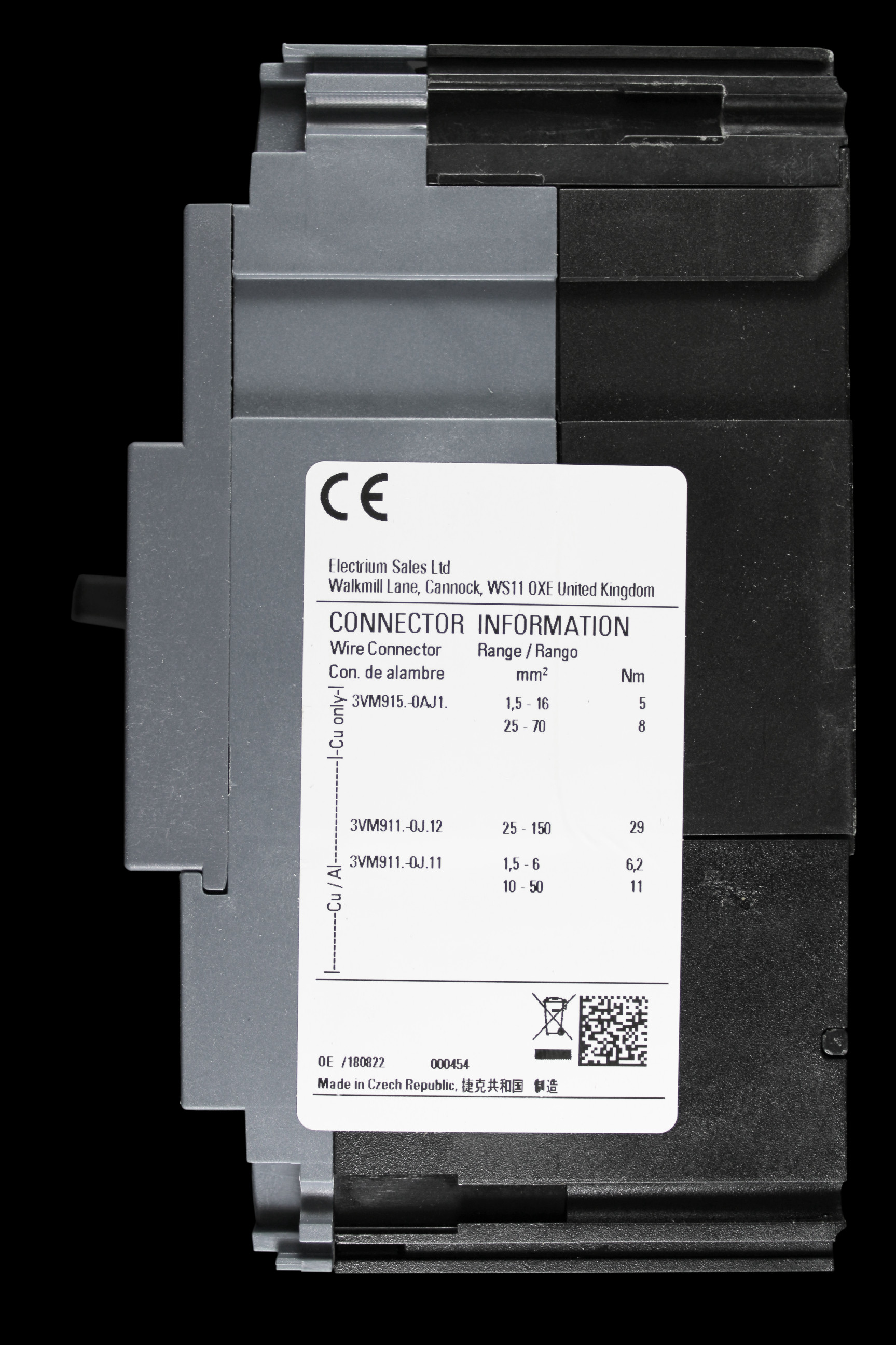 CRABTREE 80 AMP 25kA TRIPLE POLE MCCB 7PBVN380