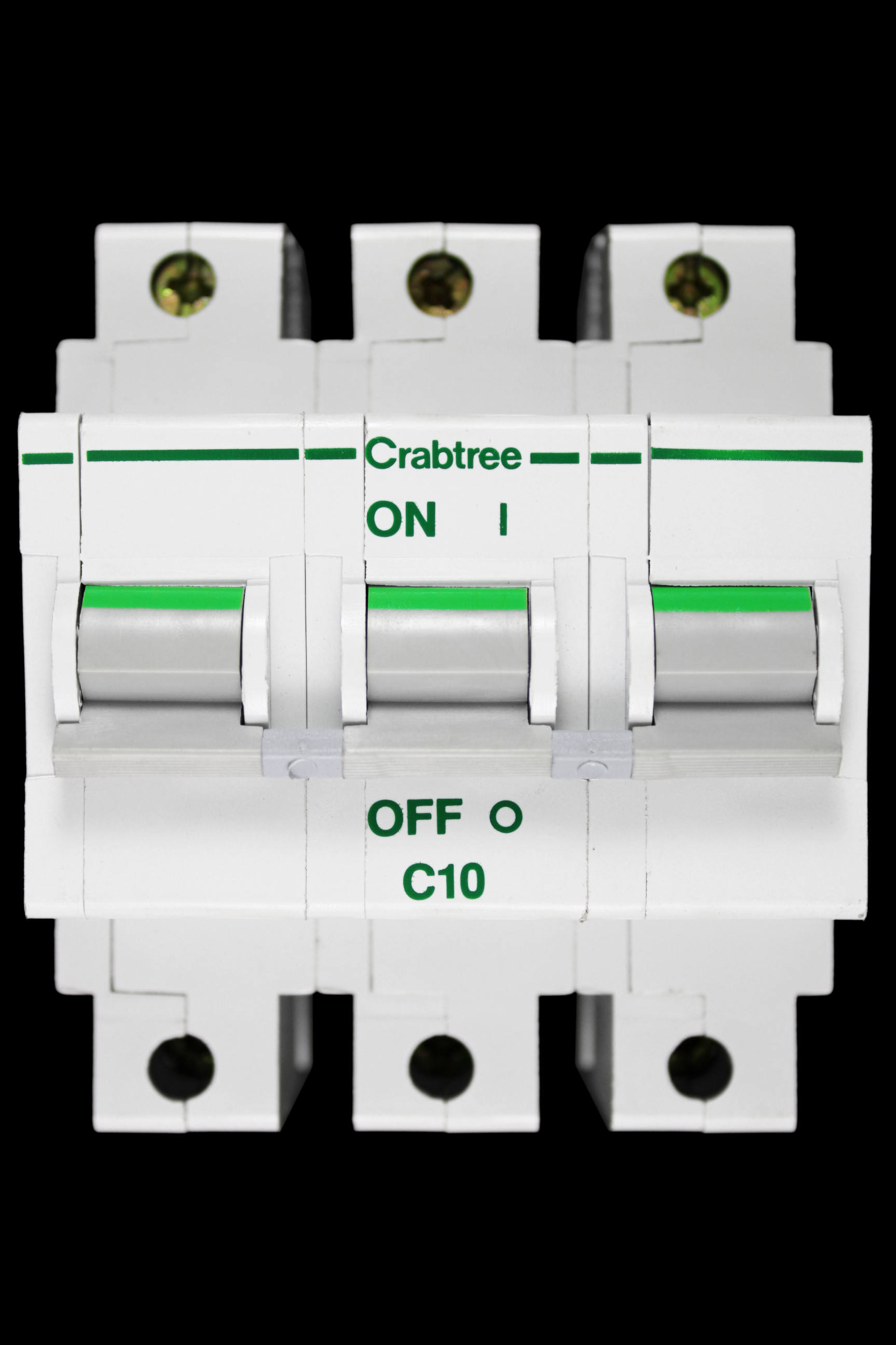 CRABTREE 10 AMP CURVE C 16kA TRIPLE POLE MCB CIRCUIT BREAKER POLESTAR 63C/10
