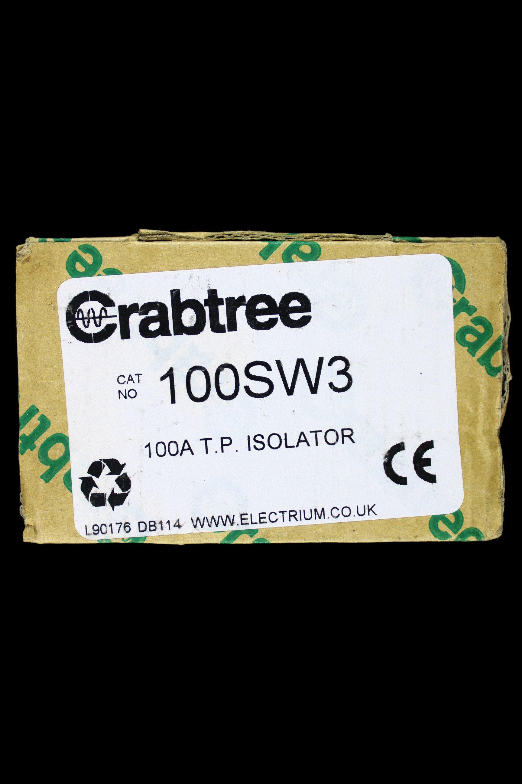 CRABTREE 100 AMP TRIPLE POLE MAIN SWITCH DISCONNECTOR 100SW3