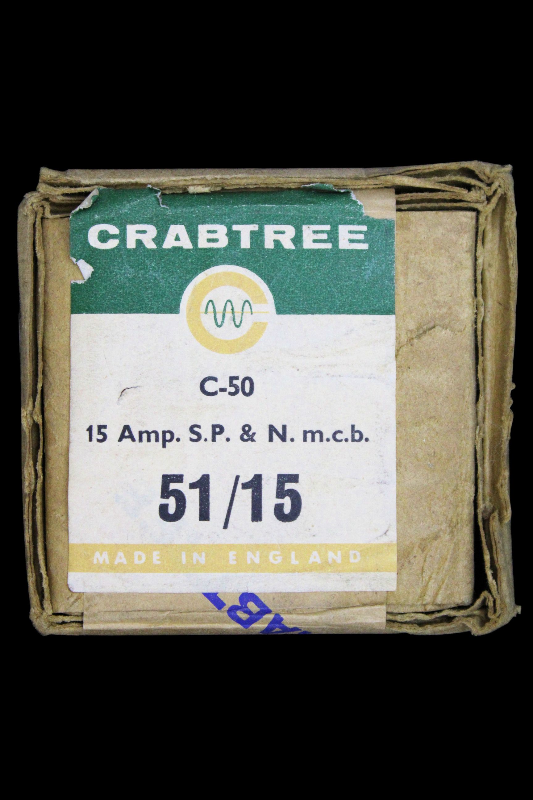 CRABTREE 15 AMP SP&N MCB CIRCUIT BREAKER 51/15 C-50 C50