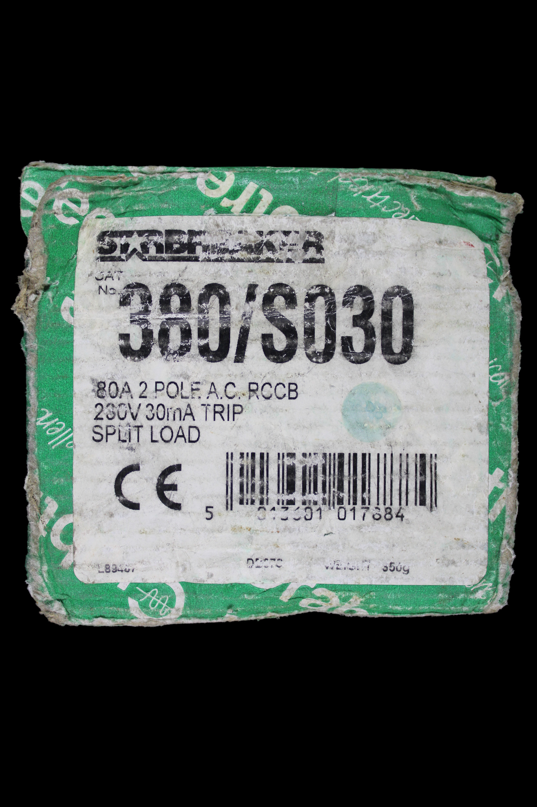 CRABTREE 80 AMP 30mA DOUBLE POLE RCCB RCD TYPE AC SPLIT LOAD STARBEAKER 380/S030