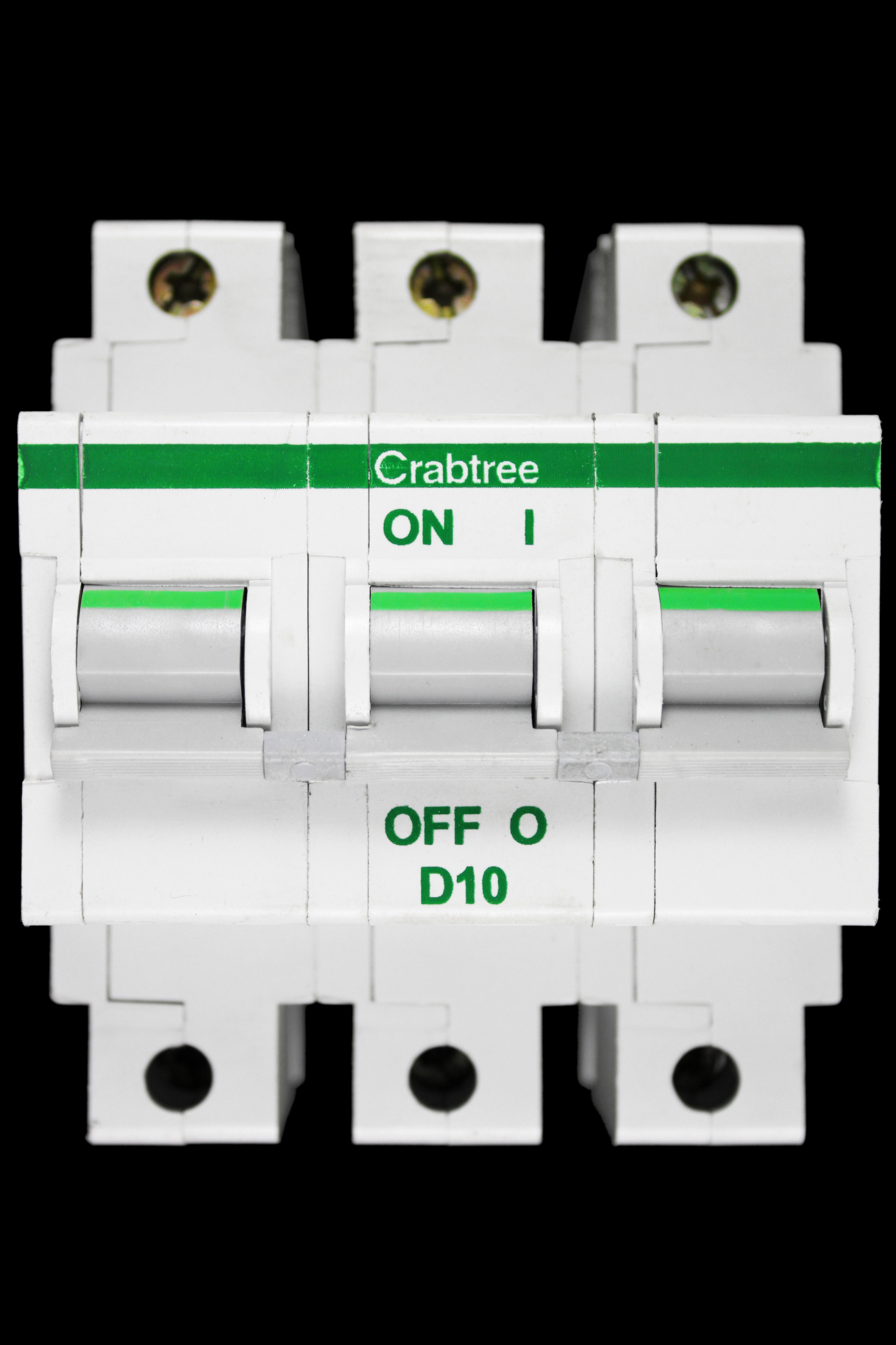 CRABTREE 10 AMP CURVE D 10kA TRIPLE POLE MCB CIRCUIT BREAKER POLESTAR