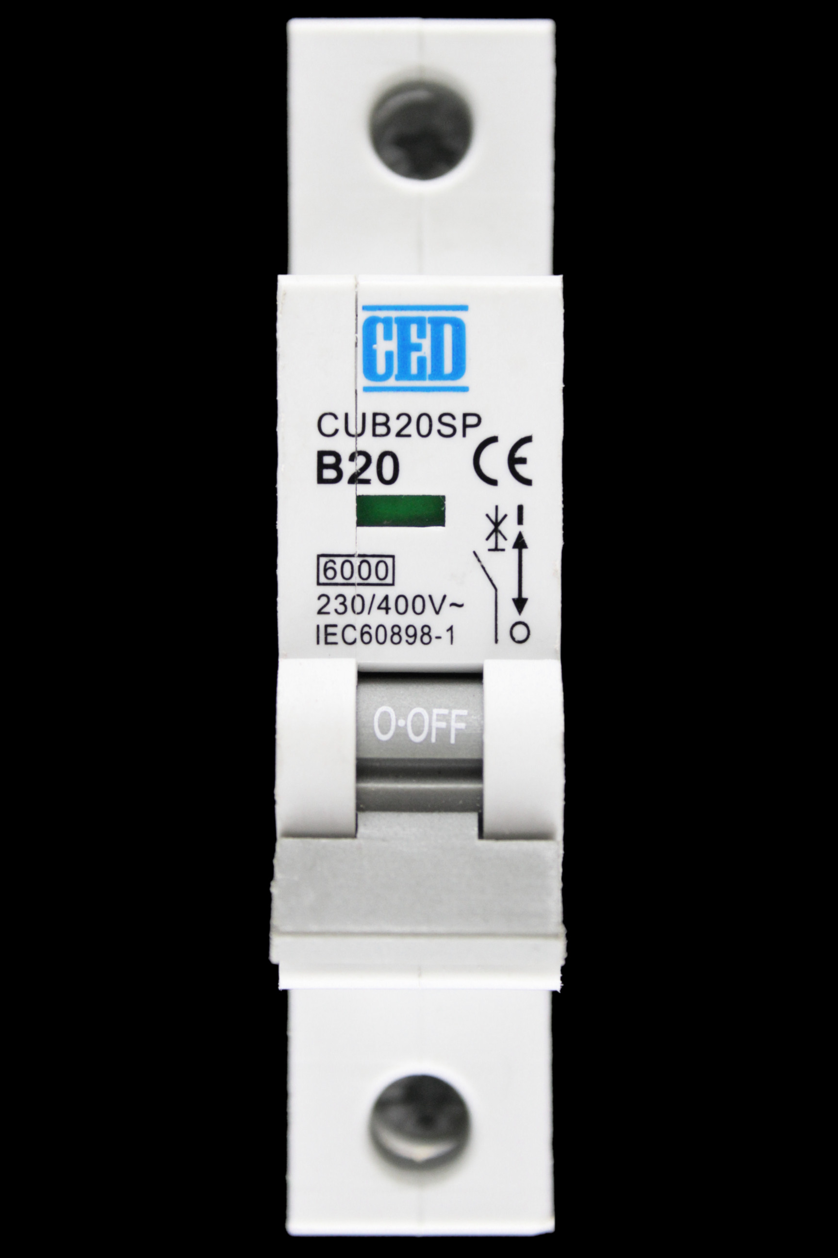 CED 20 AMP CURVE B 6kA MCB CIRCUIT BREAKER CUB20SP W
