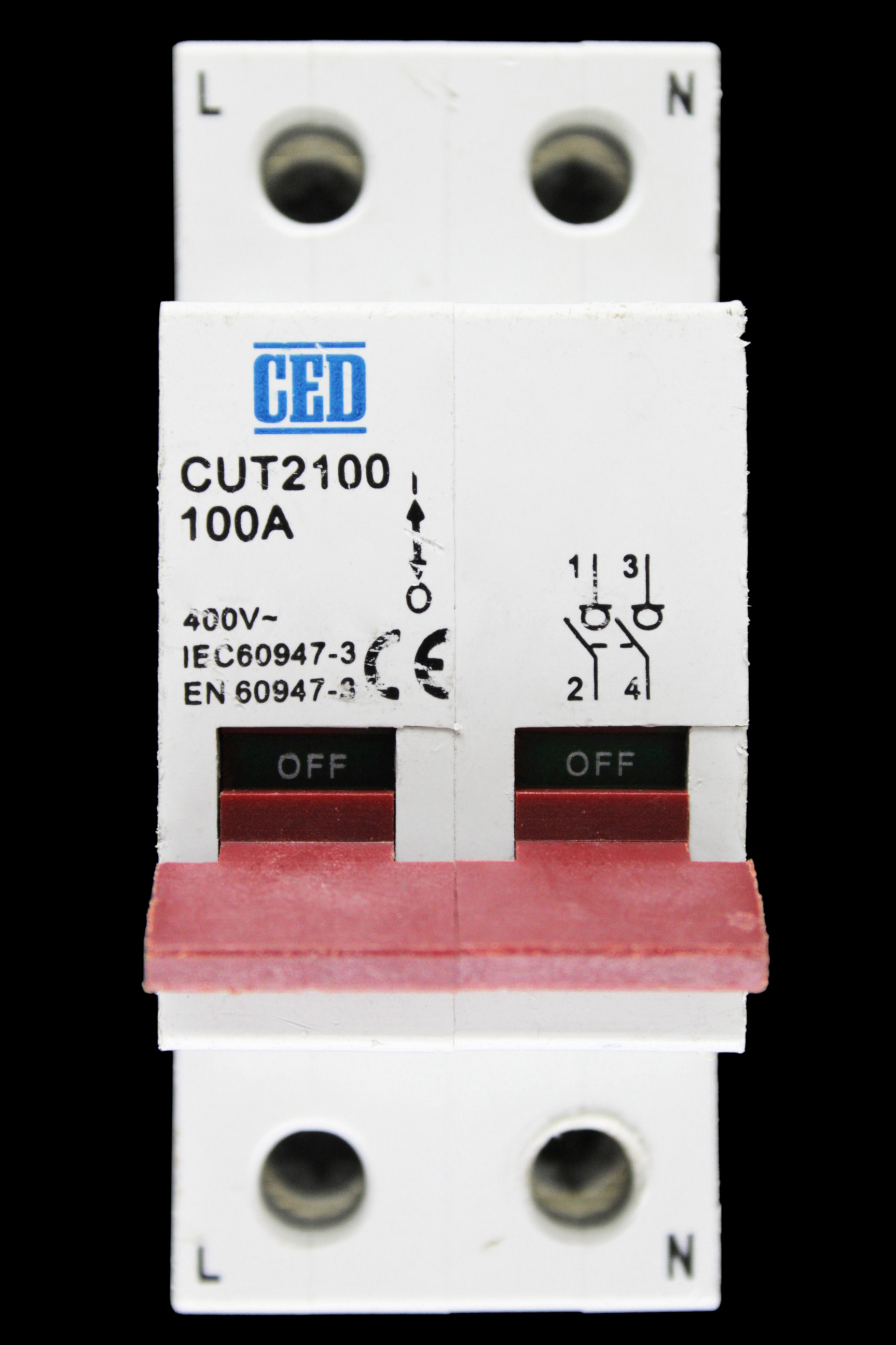 CED 100 AMP DOUBLE POLE MAIN SWITCH DISCONNECTOR CUT2100
