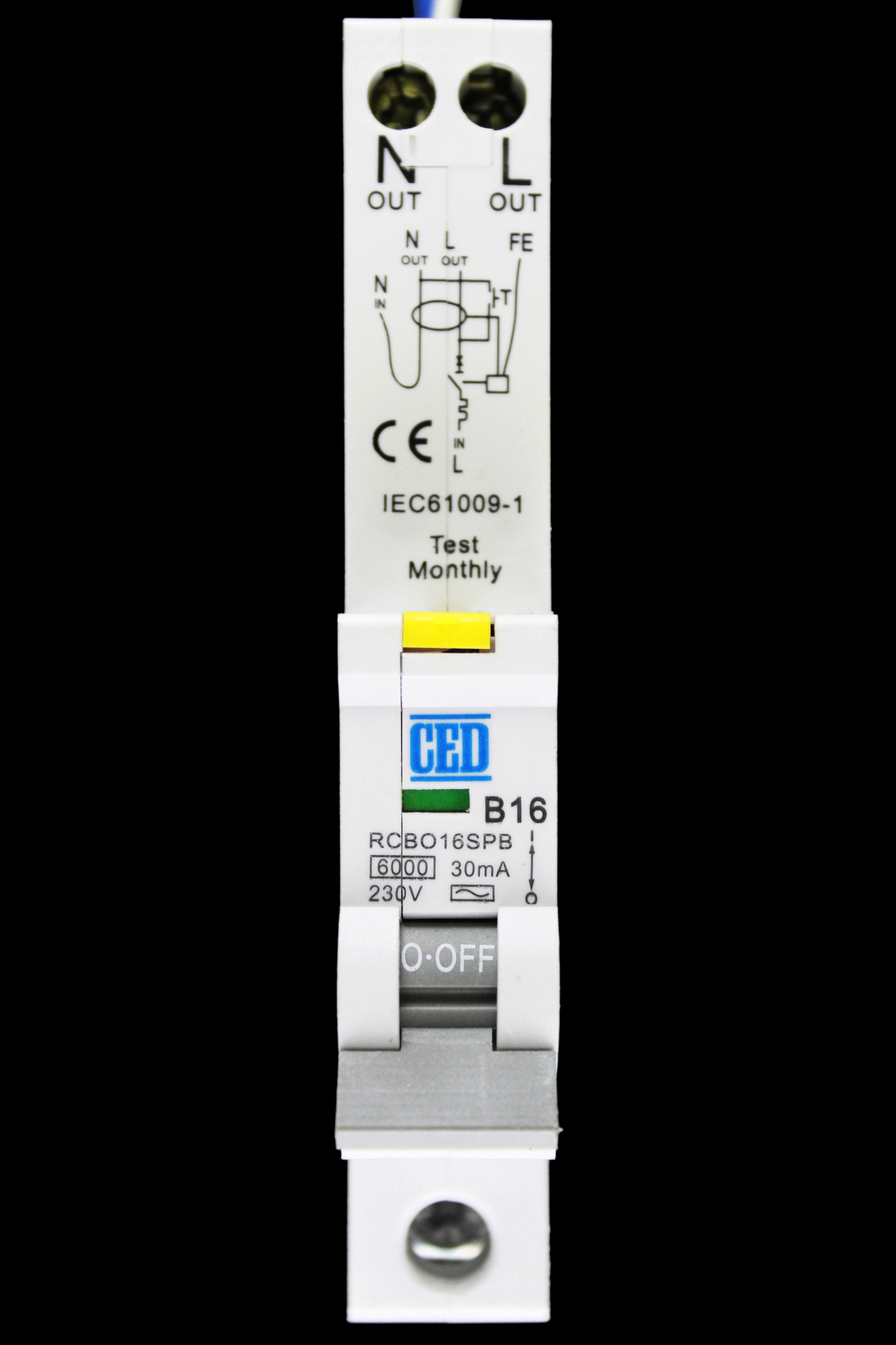 CED B 16 RCBO 6kA 30mA TYPE AC RCBO16SPB SB