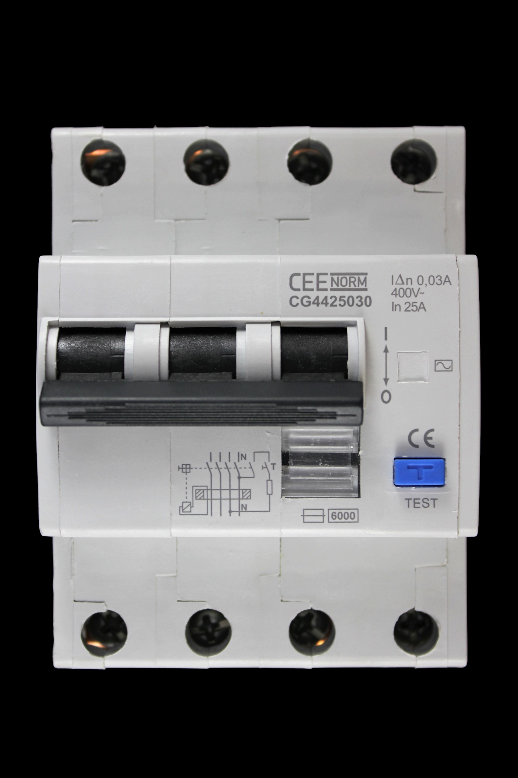 CEE NORM 25 AMP 6kA 30mA FOUR POLE RCCB RCD CG4425030