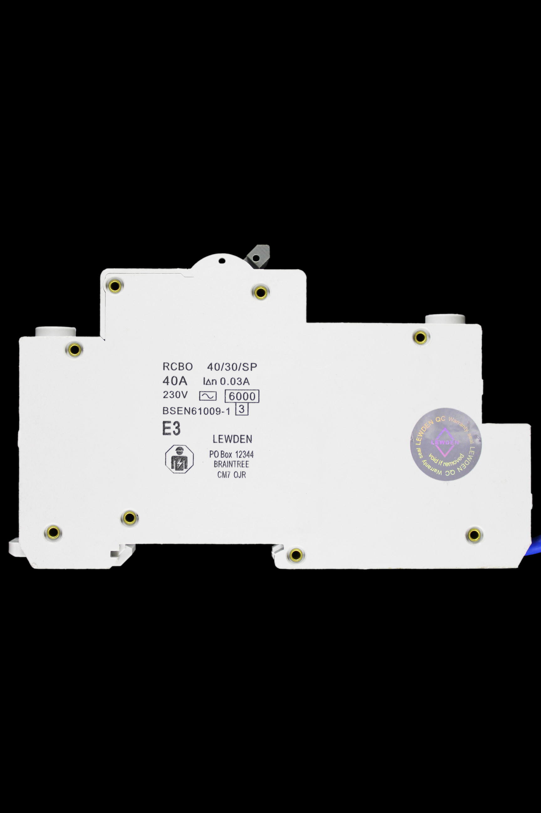 LEWDEN 40 AMP CURVE B 6kA 30mA RCBO TYPE AC 40/30/SP