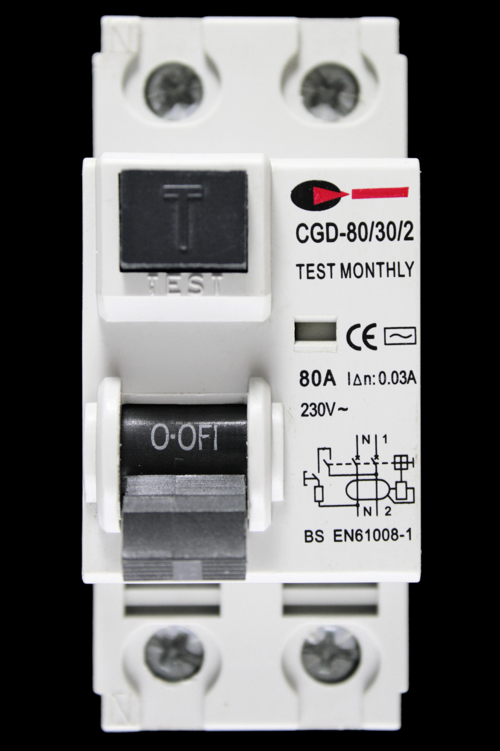 CGD 80 RCCB RCD DOUBLE POLE 30mA TYPE AC CGD-80/30/2 S2