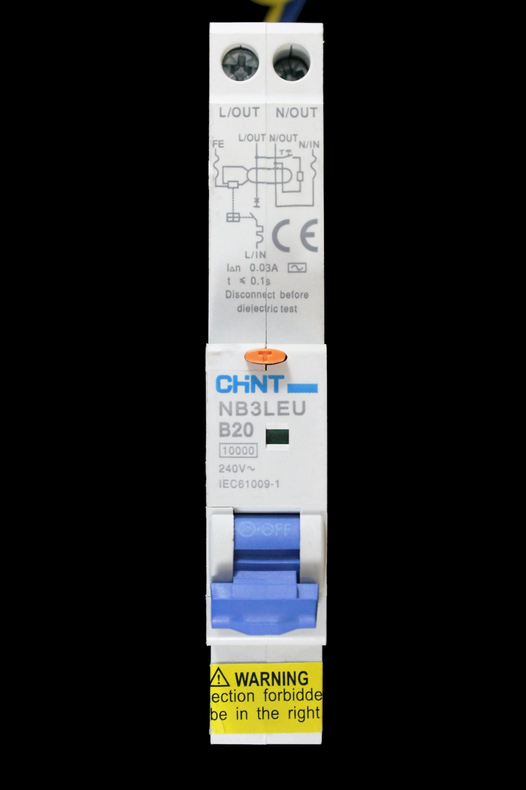 CHINT 20 AMP CURVE B 10kA 30mA RCBO TYPE AC NB3LEU