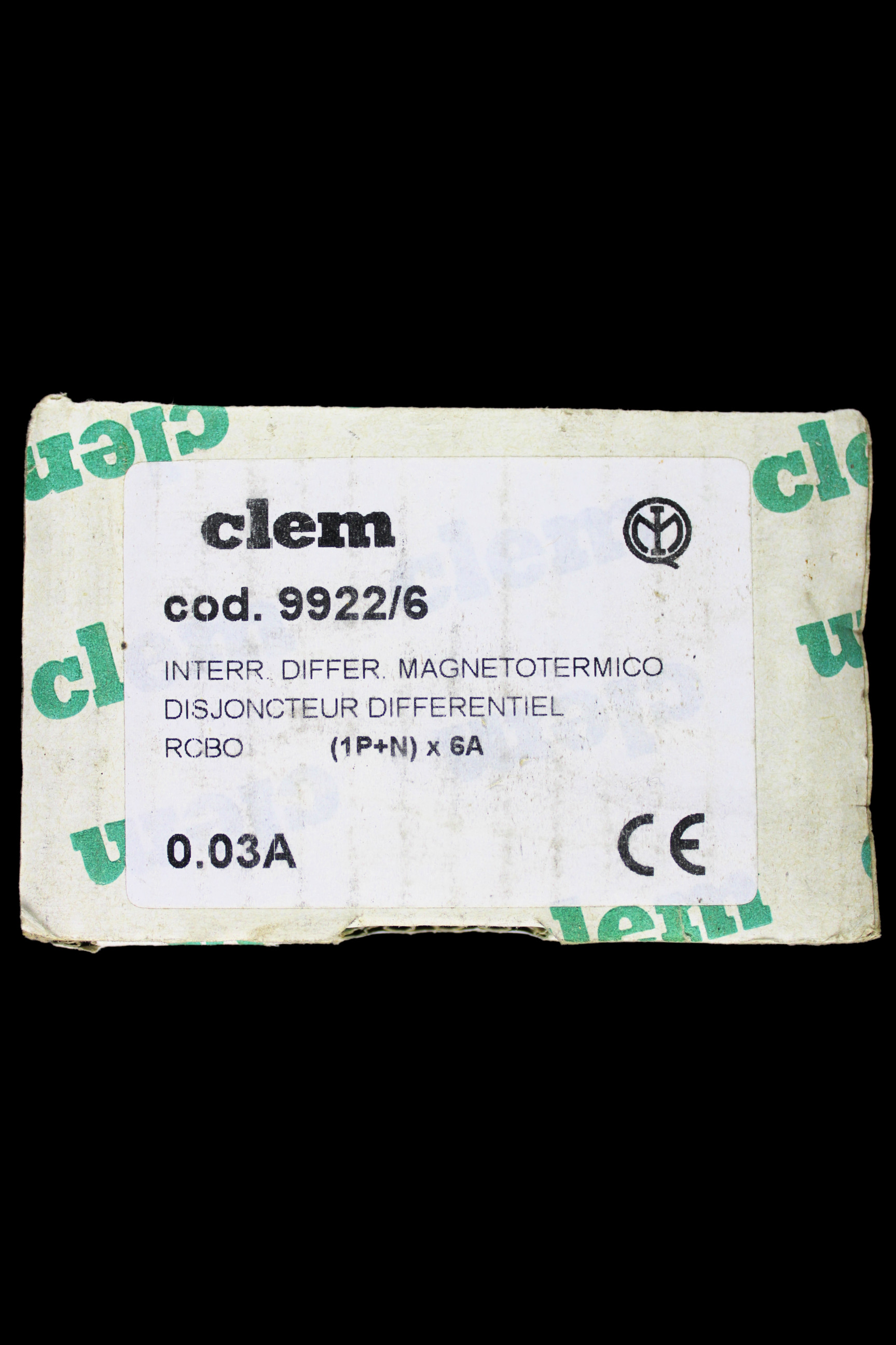 CLEM 6 AMP CURVE C 4.5kA 30mA DOUBLE POLE RCBO TYPE AC 9922/6