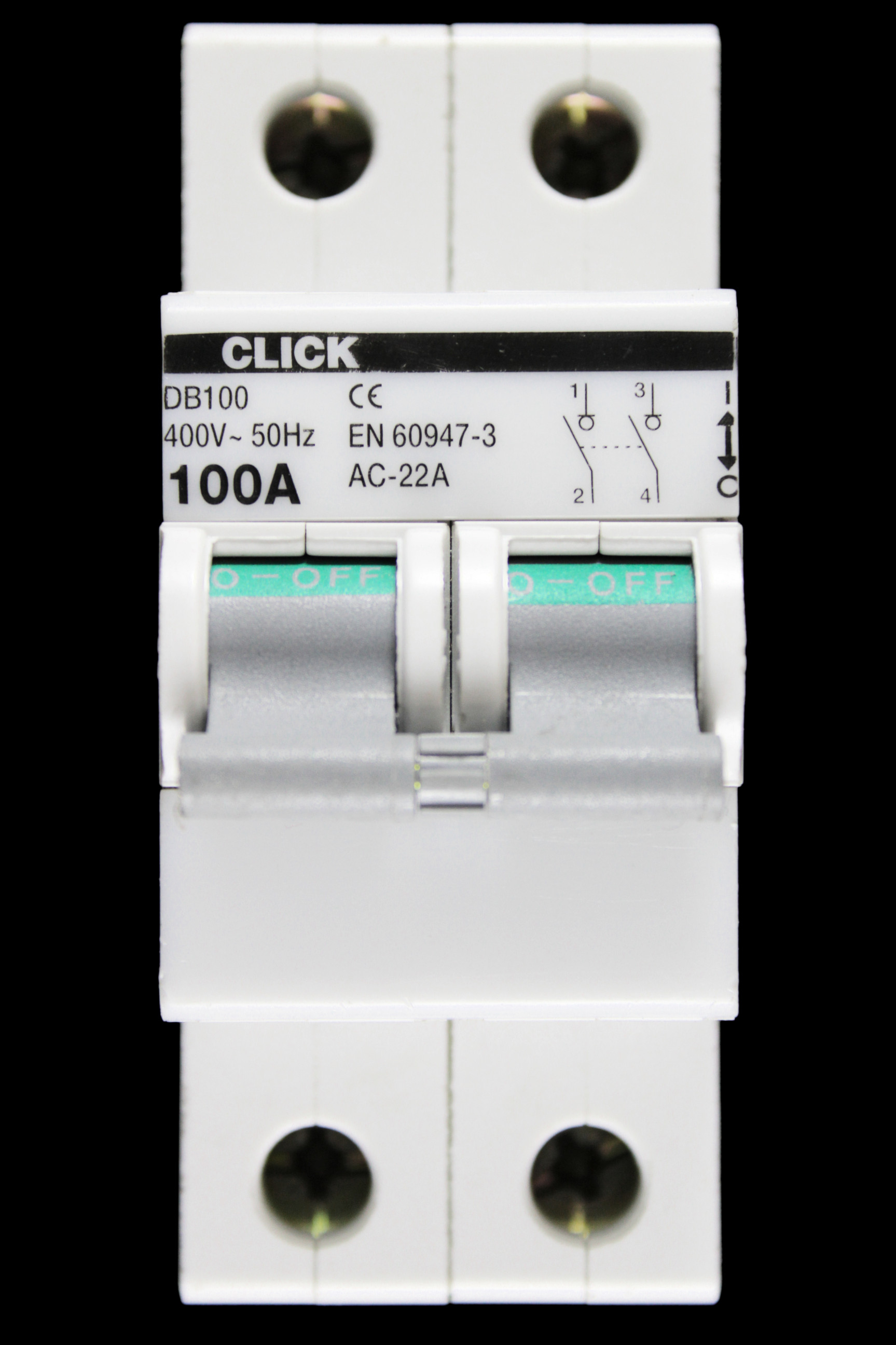 CLICK 100 AMP DOUBLE POLE MAIN SWITCH DISCONNECTOR DB100