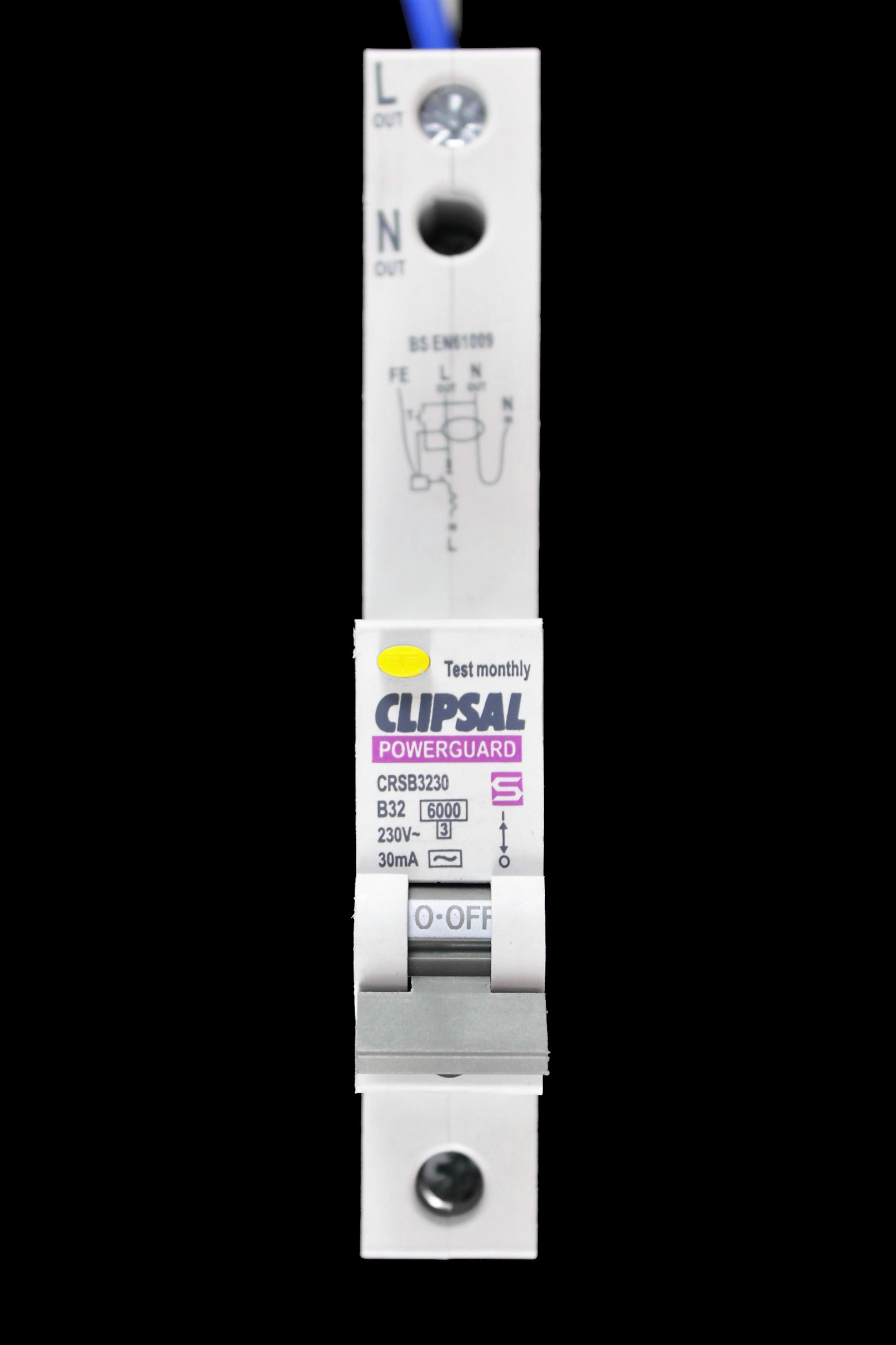 CLIPSAL 32 AMP CURVE B 6kA 30mA RCBO TYPE AC POWERGUARD CRSB3230