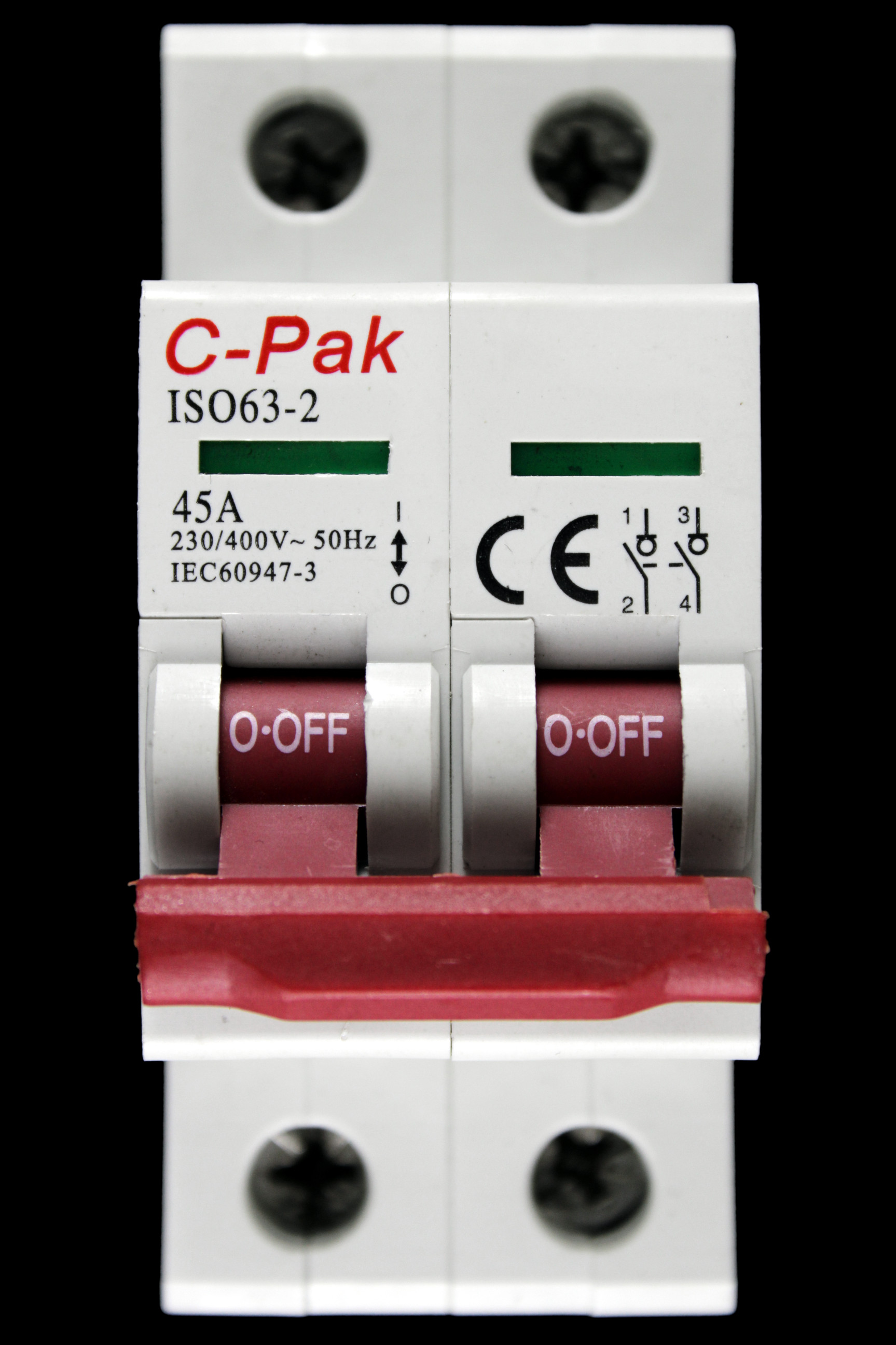 C-PAK 45 MAIN SWITCH DISCONNECTOR DOUBLE POLE ISO63-2