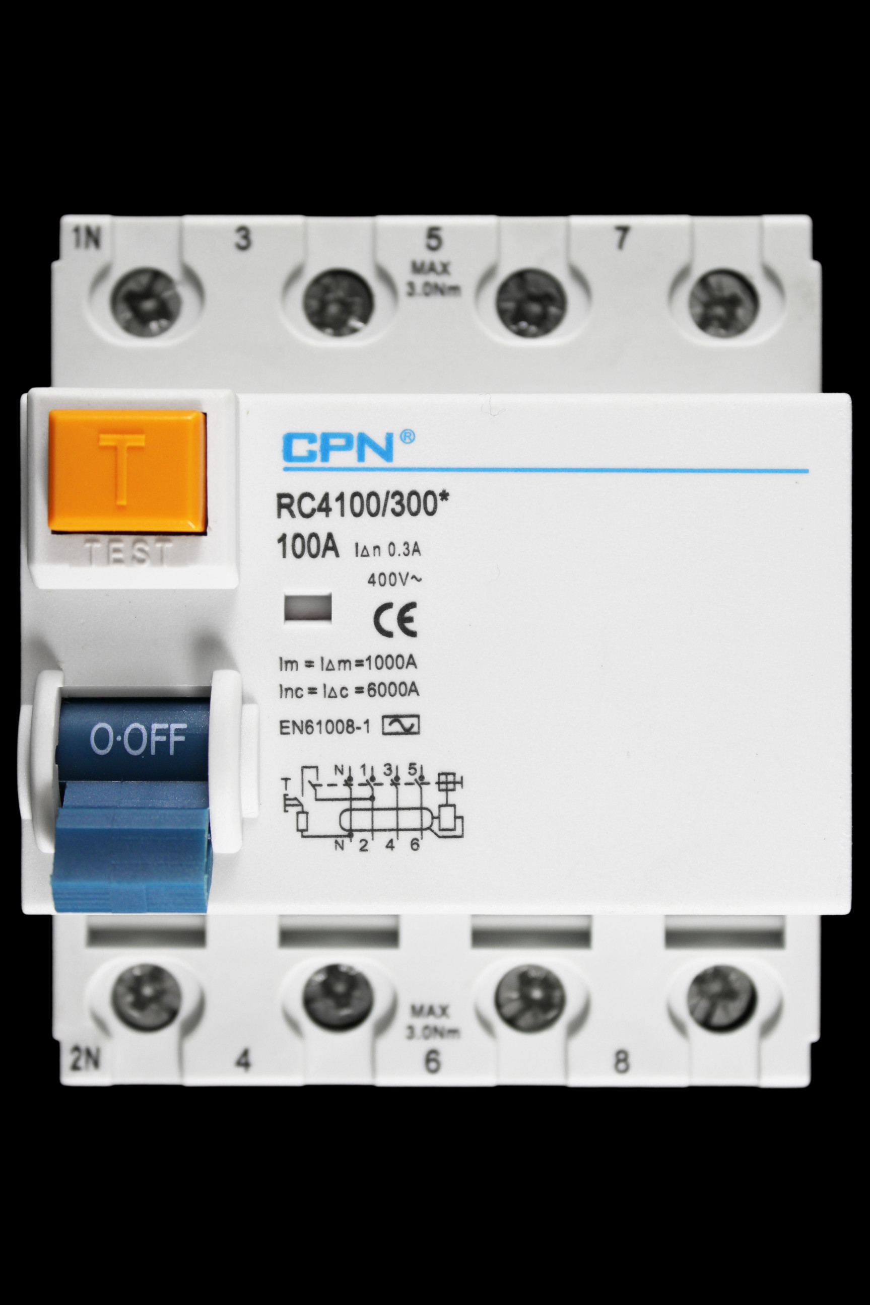 CPN 100 AMP 300mA FOUR POLE RCD TYPE AC RC4100/300