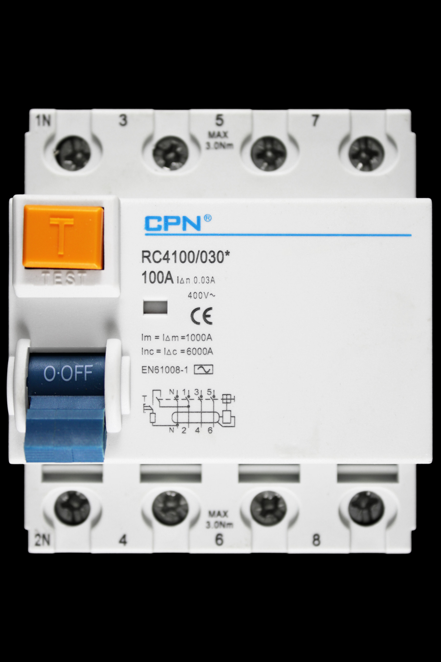 CPN 100 AMP 30mA FOUR POLE RCD TYPE AC RC4100/030