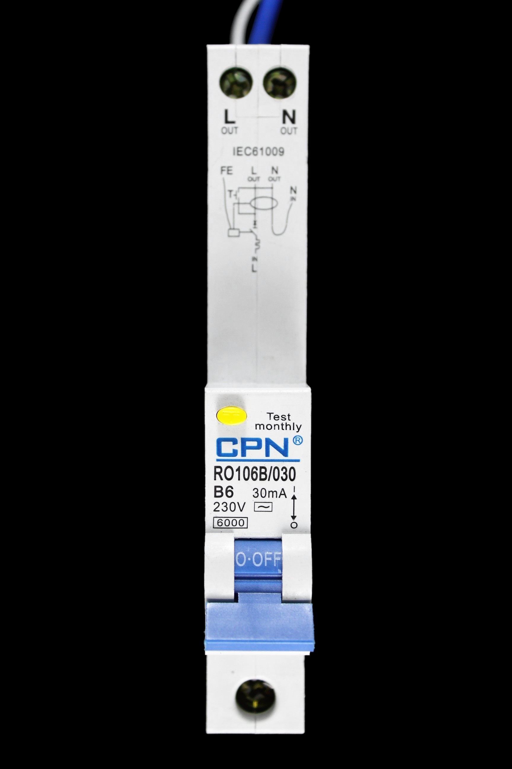 CPN 6 AMP CURVE B 6kA 30mA RCBO TYPE AC RO106B/030