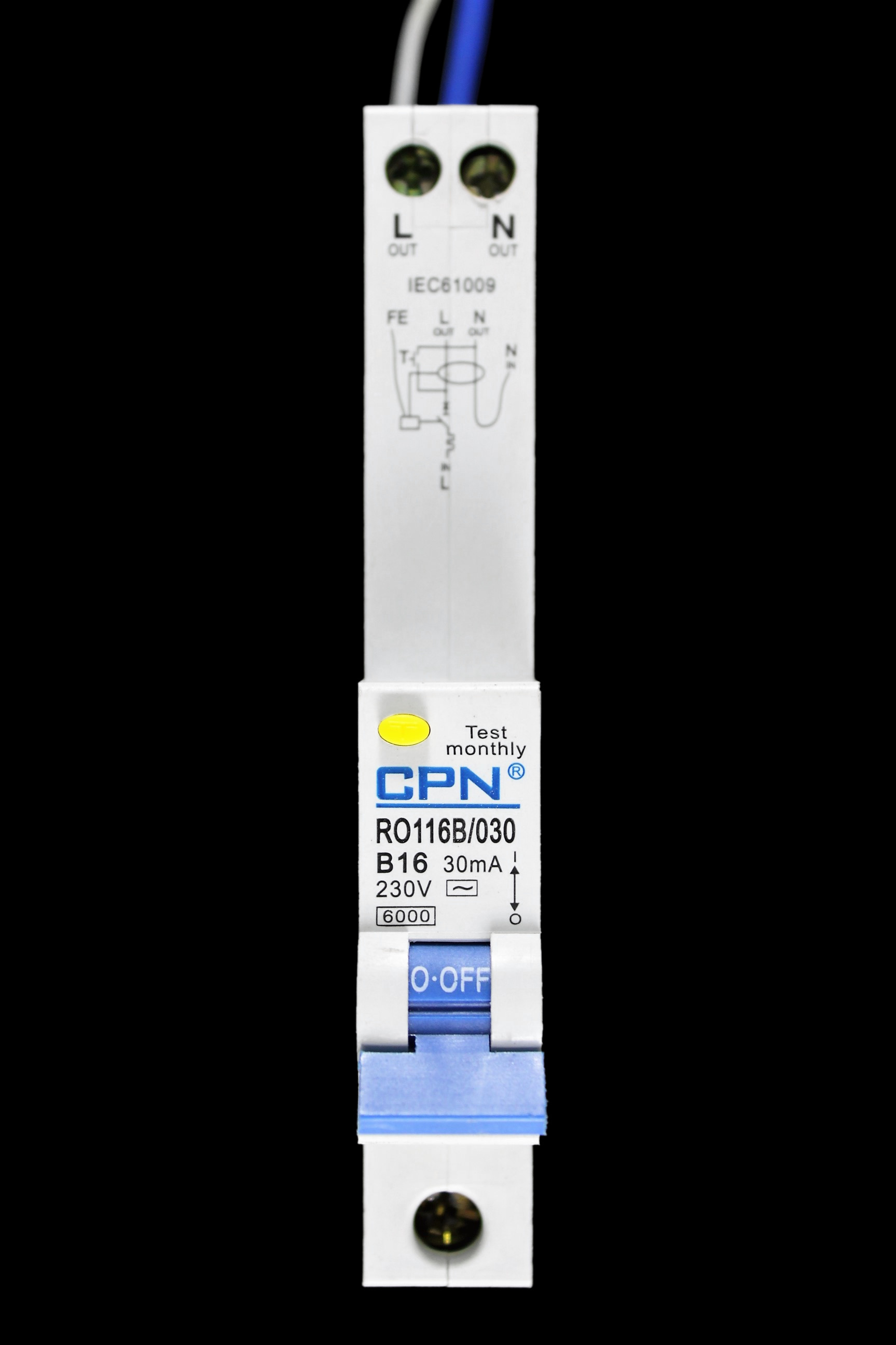 CPN 16 AMP CURVE B 6kA 30mA RCBO TYPE AC RO116B/030