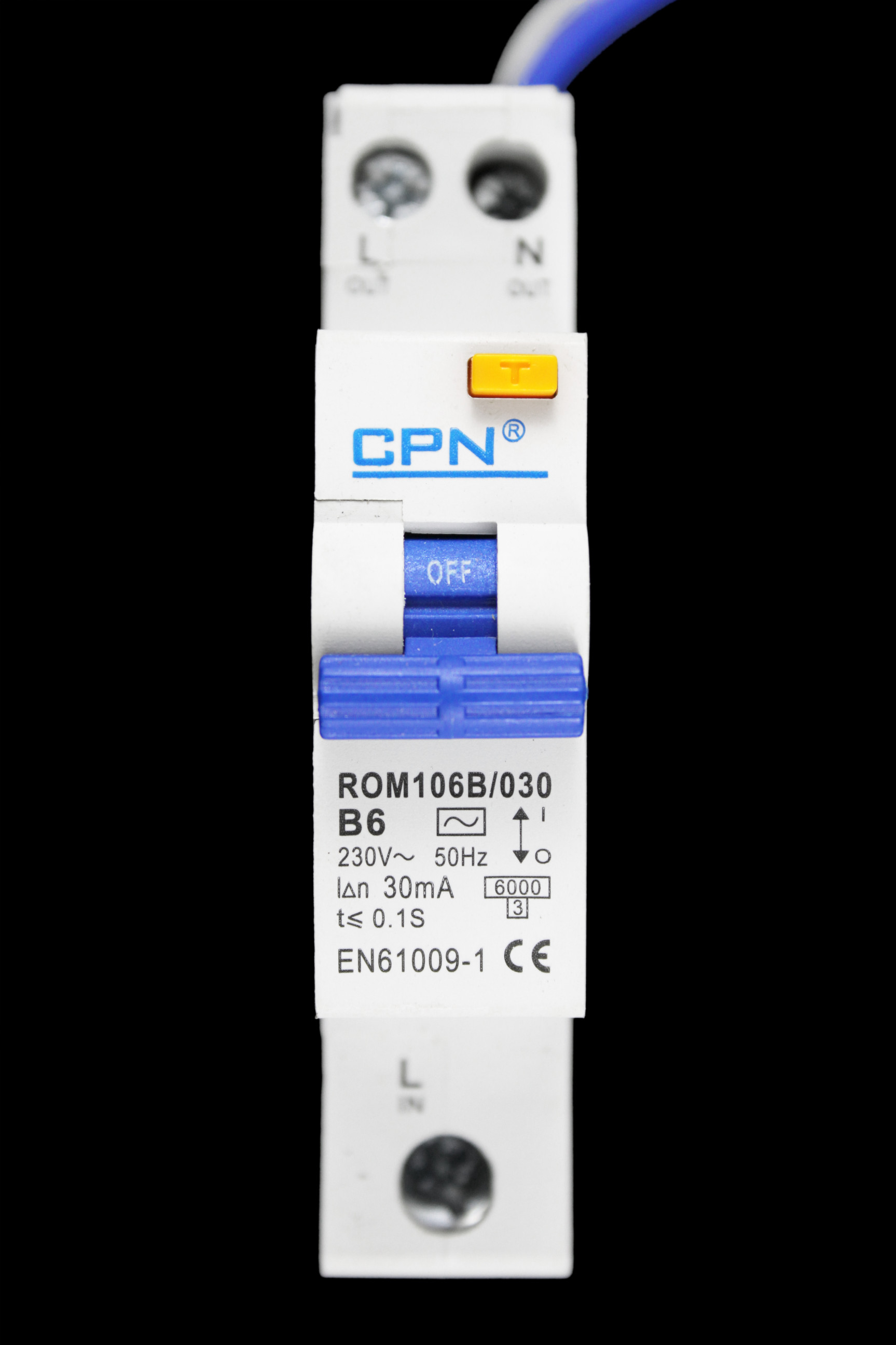 CPN 6 AMP CURVE B 6kA 30mA RCBO TYPE AC ROM106B/030