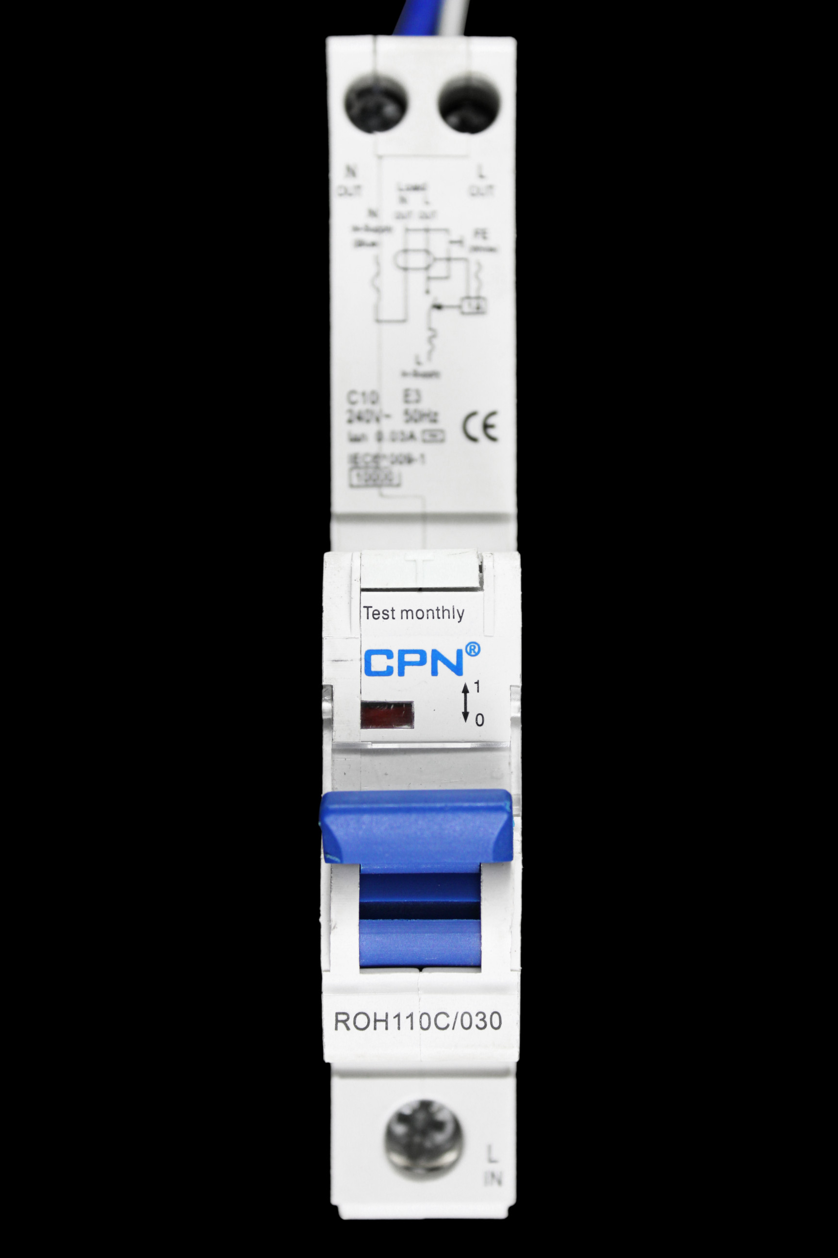 CPN 10 AMP CURVE C 10kA 30mA RCBO TYPE AC ROH110C/030