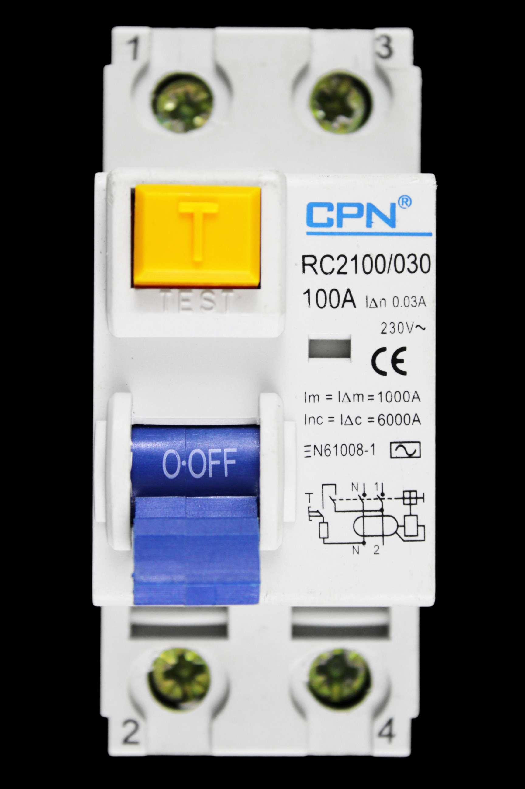 CPN 100 AMP 30mA DOUBLE POLE RCD TYPE AC RC2100/030