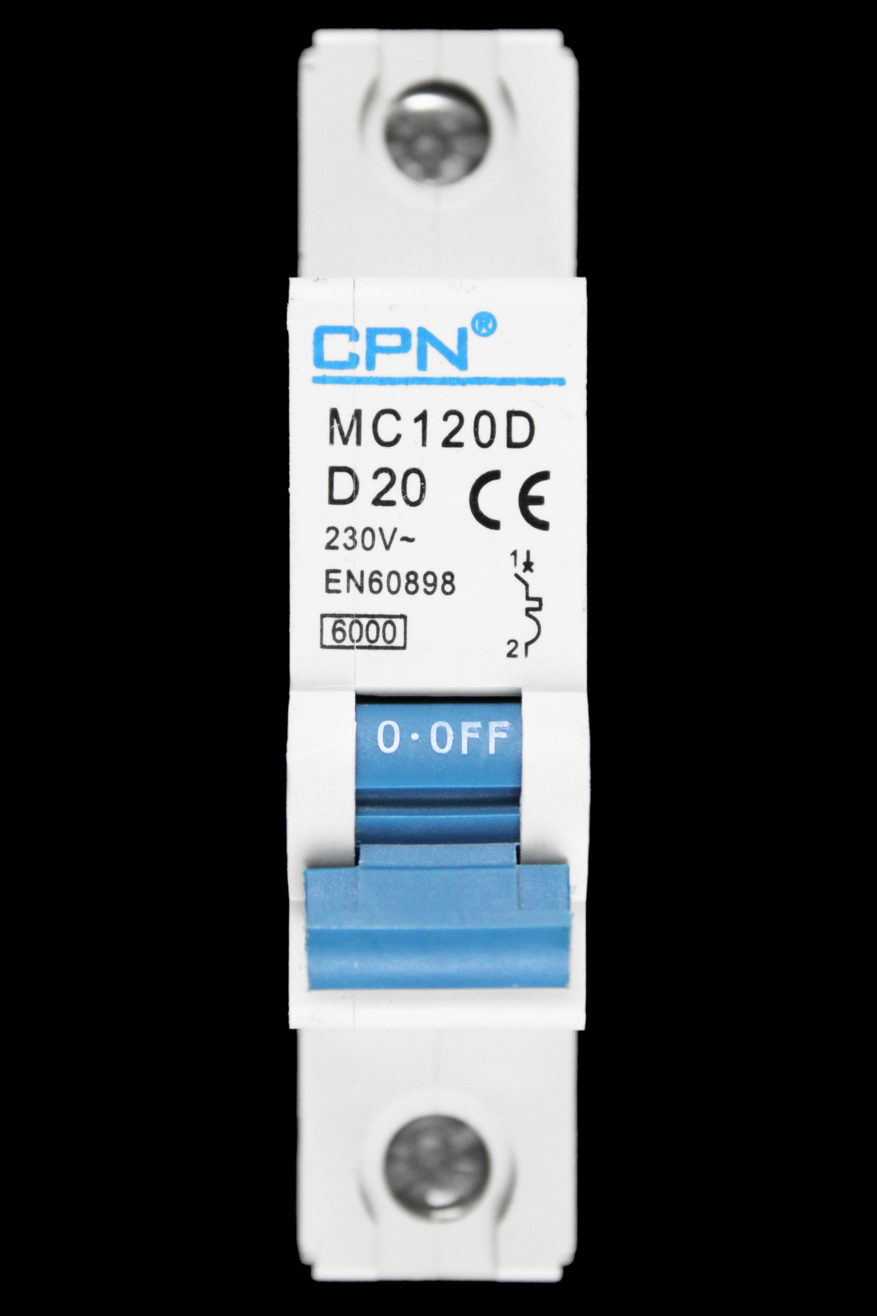 CPN 20 AMP CURVE D 6kA MCB CIRCUIT BREAKER MC120D