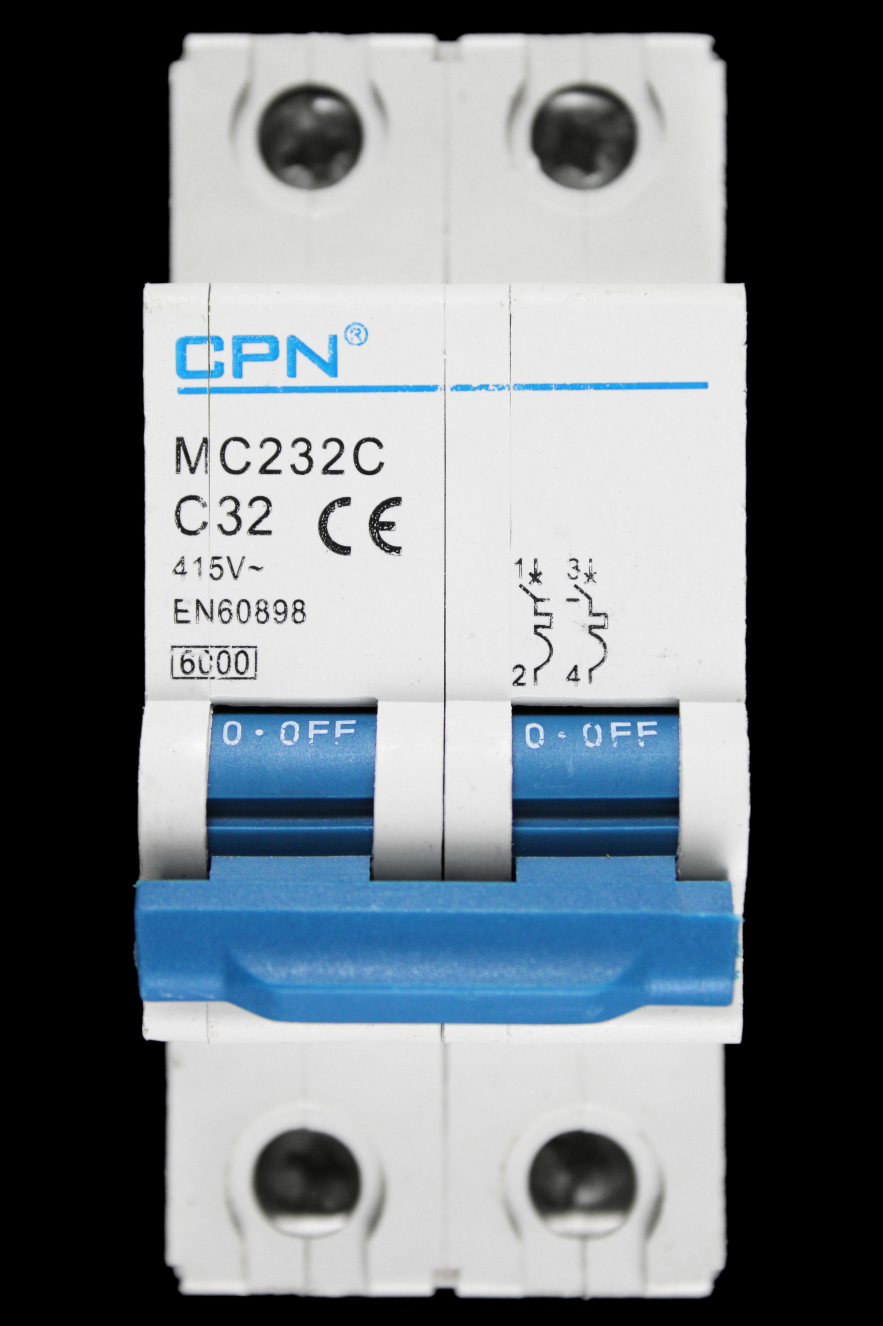 CPN 32 AMP CURVE C 6kA DOUBLE POLE MCB CIRCUIT BREAKER MC232C