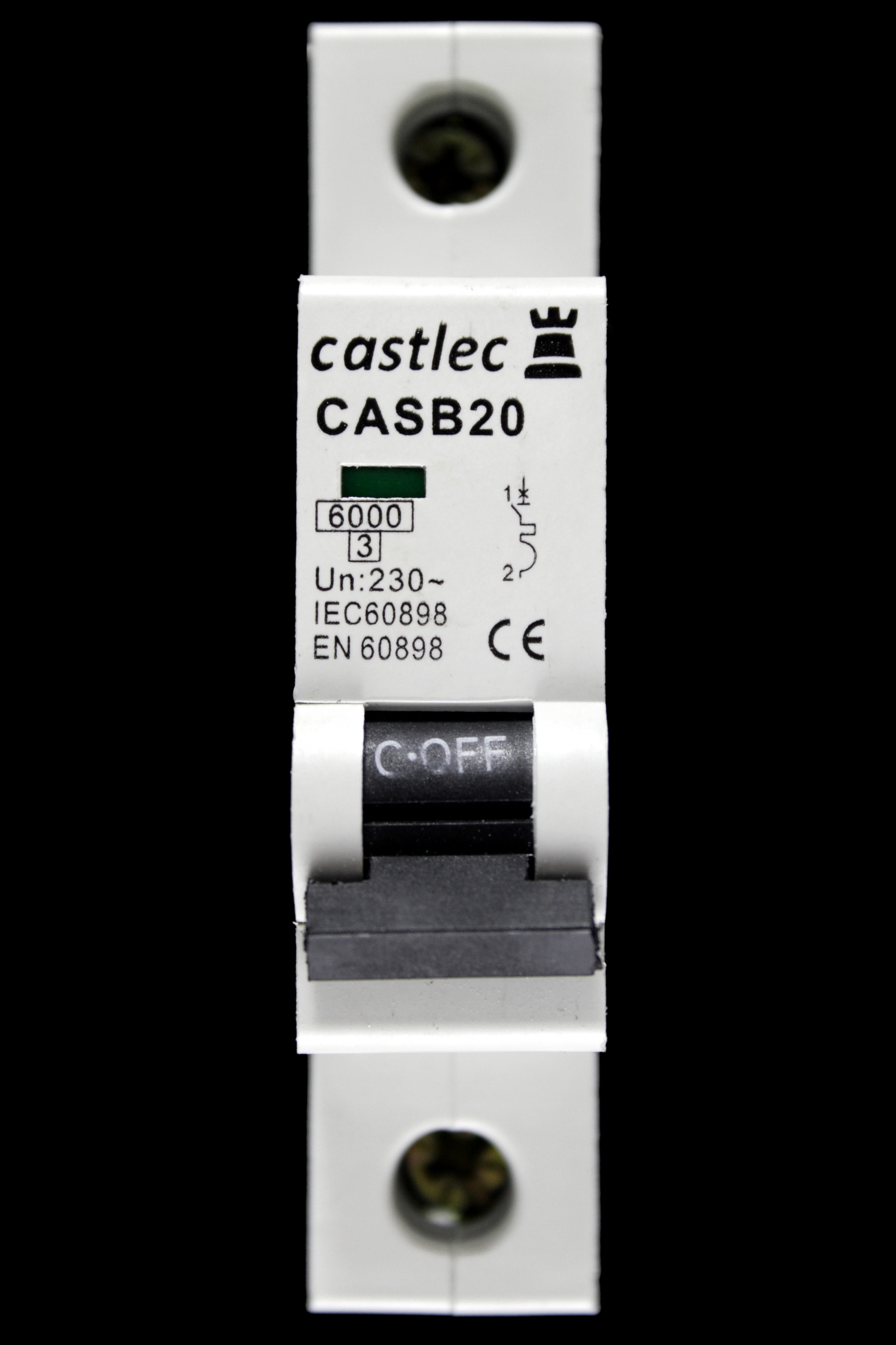 CASTLEC 20 AMP CURVE B 6kA MCB CIRCUIT BREAKER CASB20