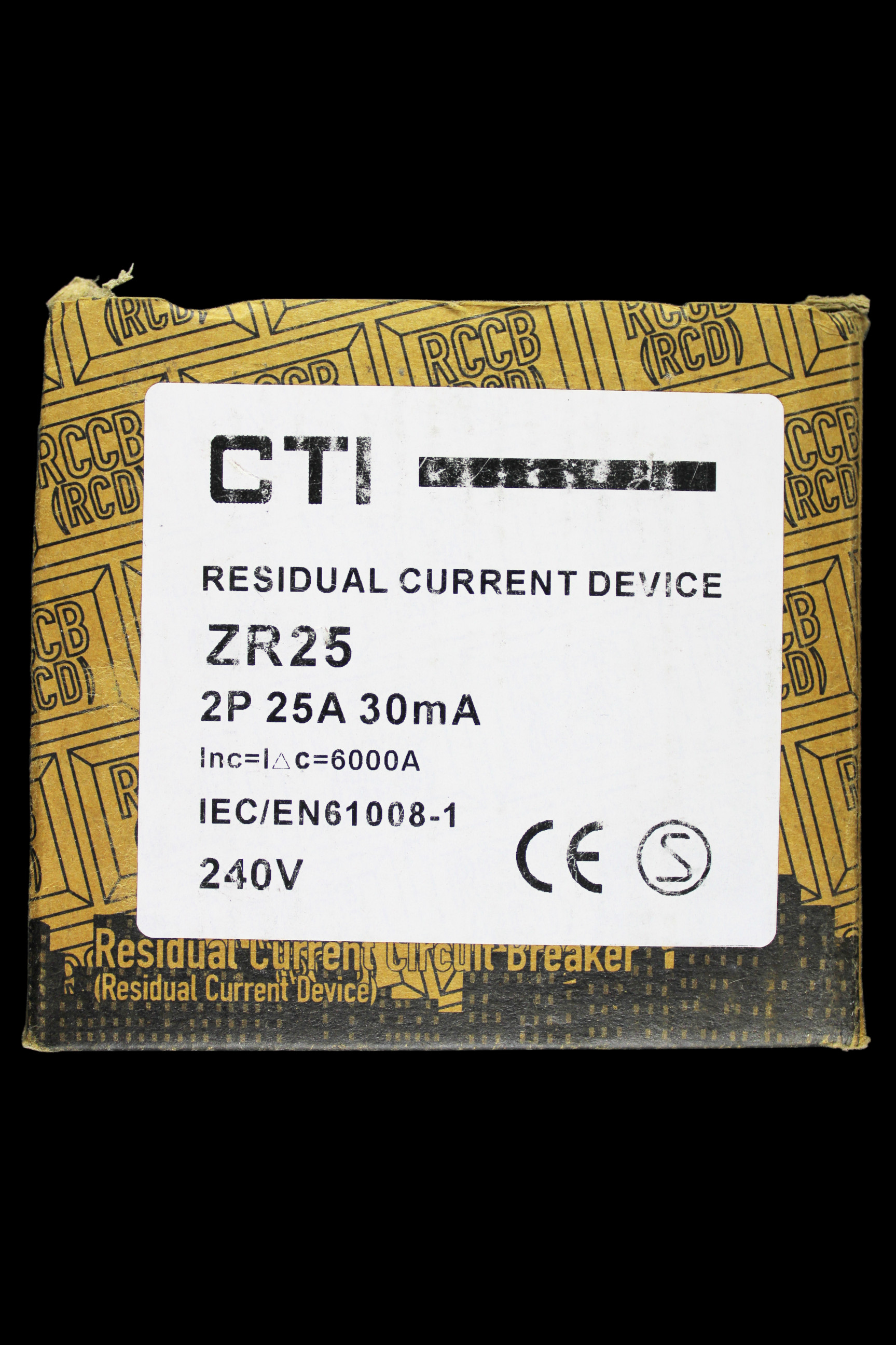 CTI 25 AMP 30mA DOUBLE POLE RCD TYPE AC ZR25 SQ