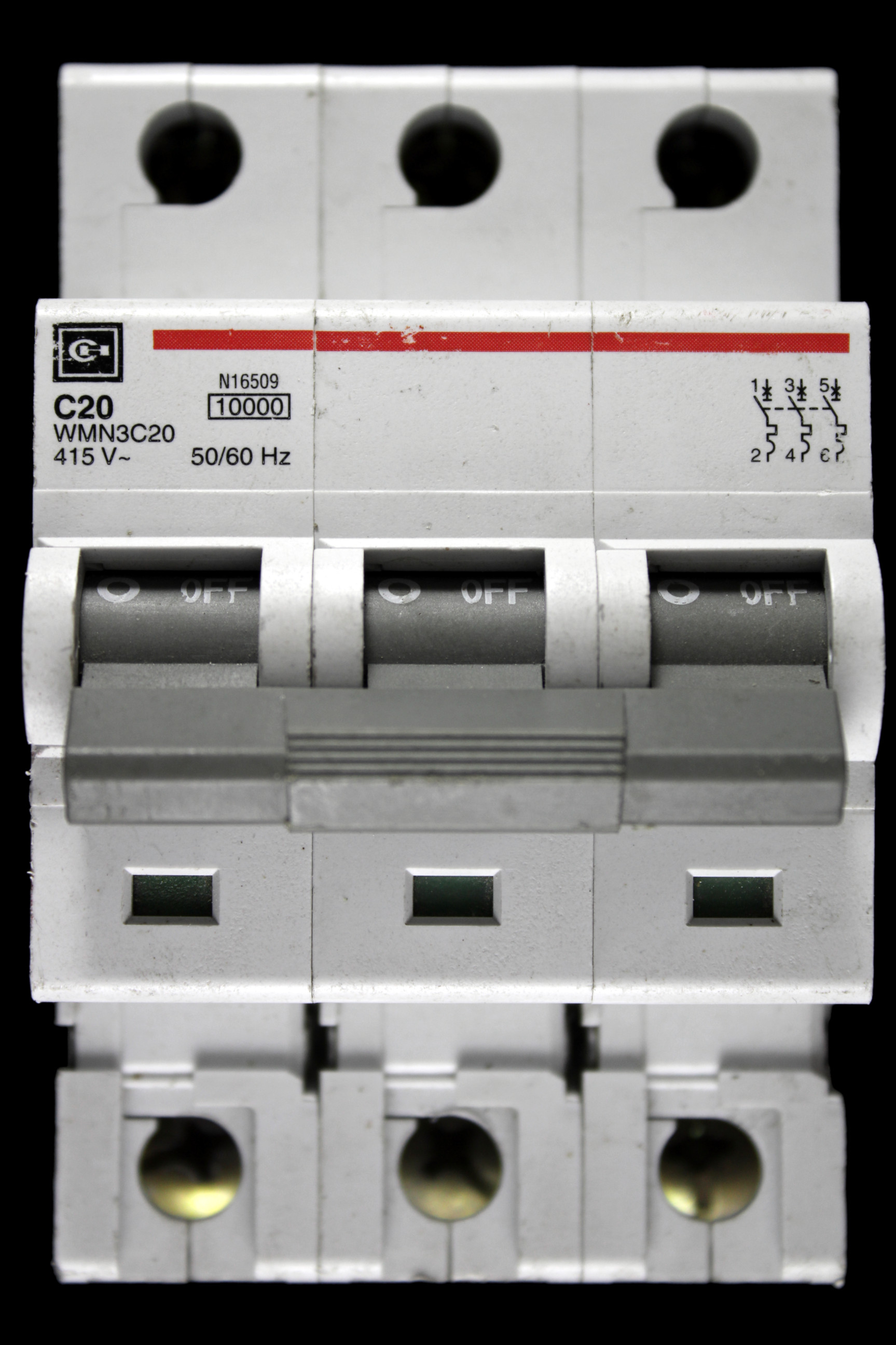 CUTLER HAMMER C 20 MCB TRIPLE POLE 10kA CIRCUIT BREAKER WMN3C20