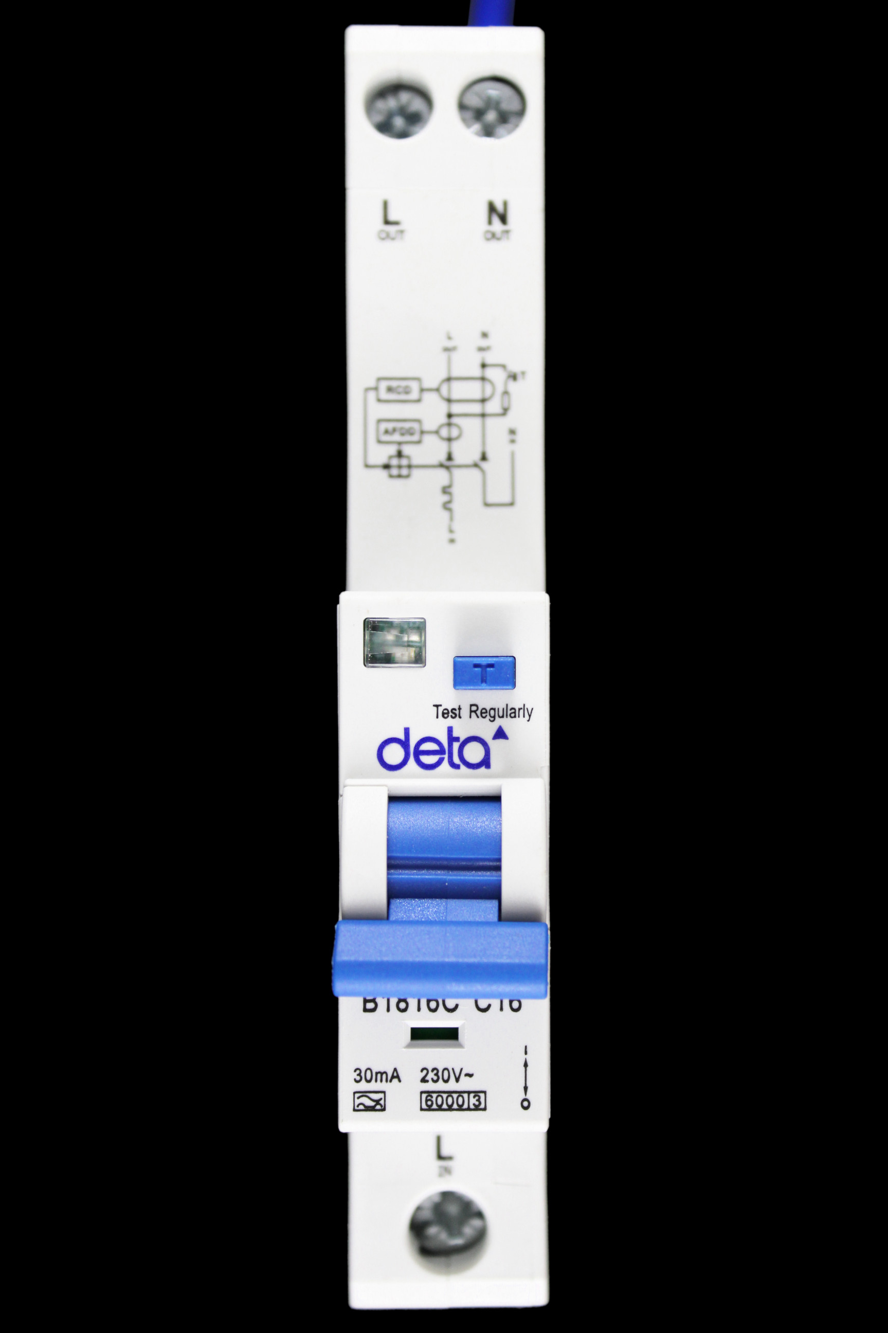 DETA 16 AMP CURVE C 6kA 30mA AFDD RCBO TYPE A B1816C