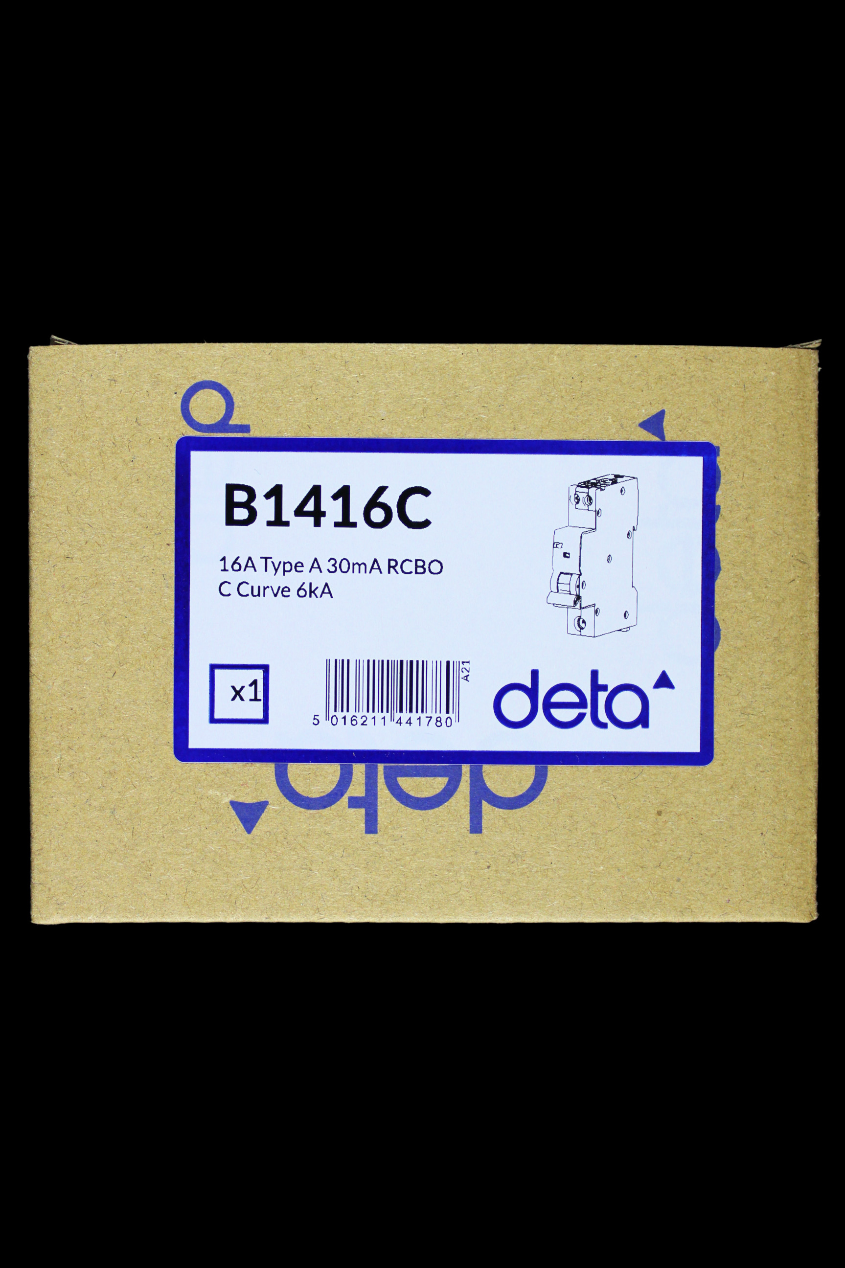 DETA 16 AMP CURVE C 6kA 30mA RCBO TYPE A B1416C