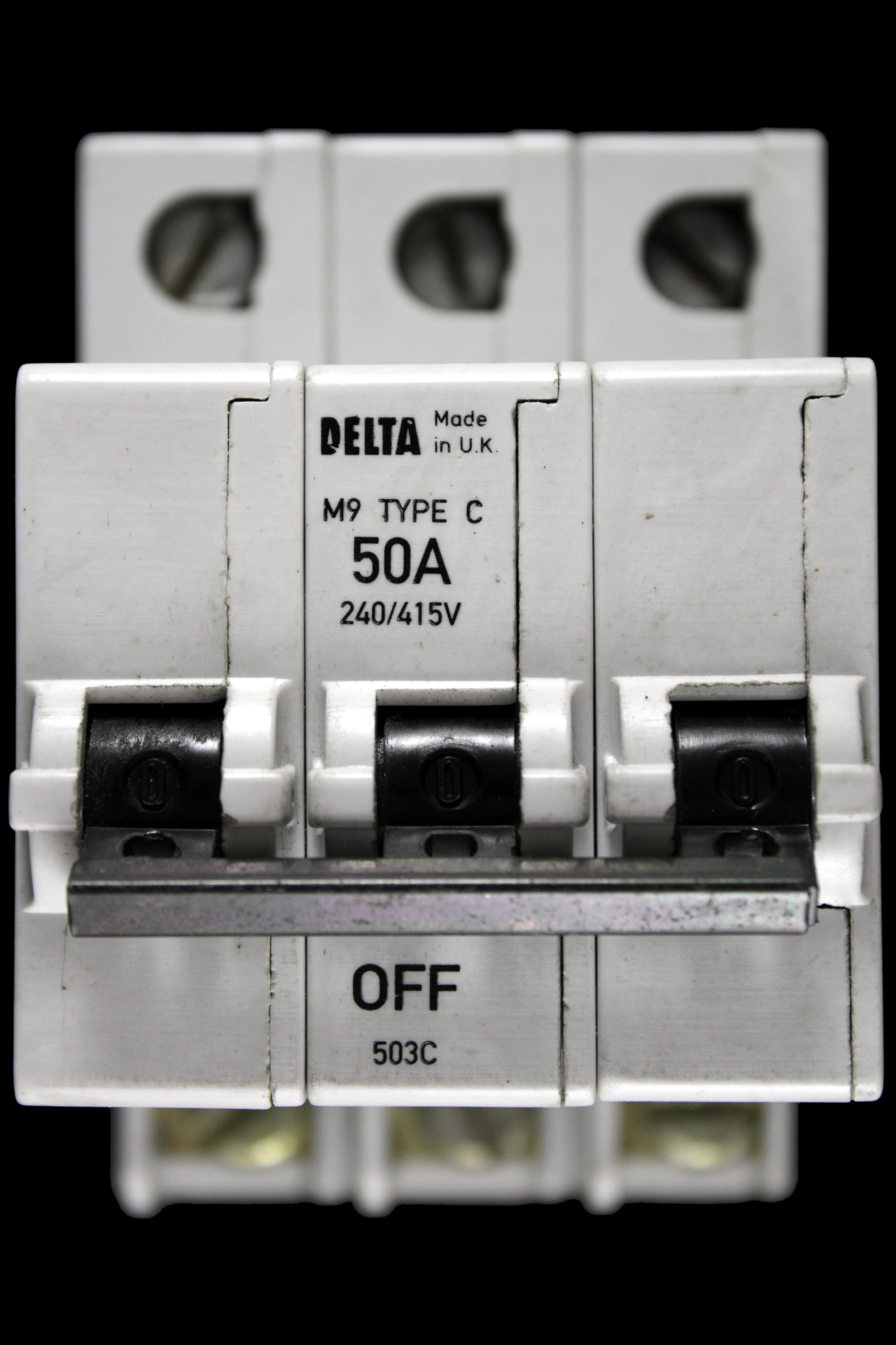 DELTA 50 AMP CURVE C M9 TRIPLE POLE MCB CIRCUIT BREAKER 503C