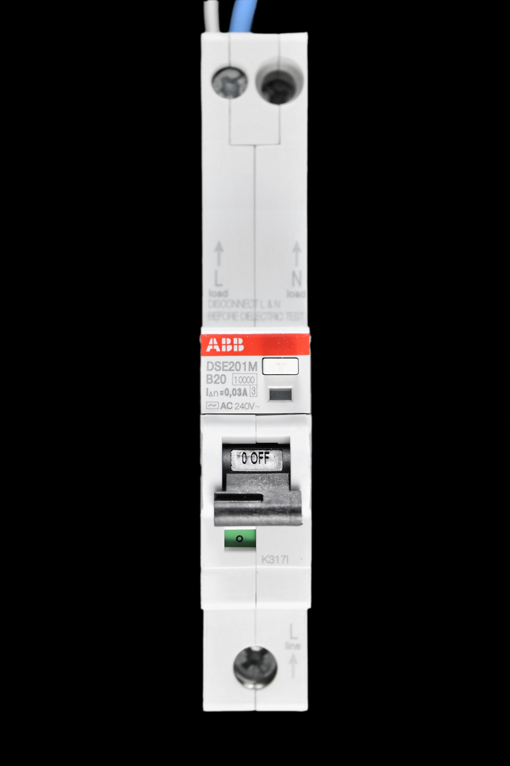 ABB 20 AMP CURVE B 10kA 30mA RCBO TYPE AC 2CSR275051R1205 DSE201 M