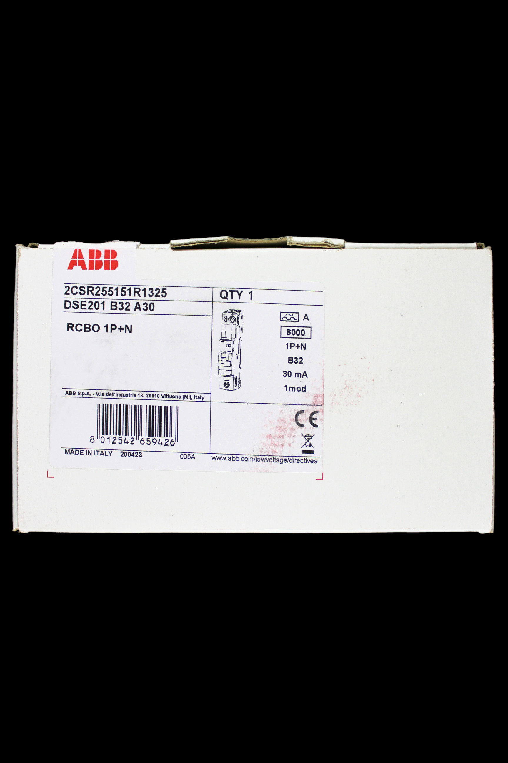 ABB 32 AMP CURVE B 6kA 30mA RCBO TYPE A DSE201 2CSR255151R1325