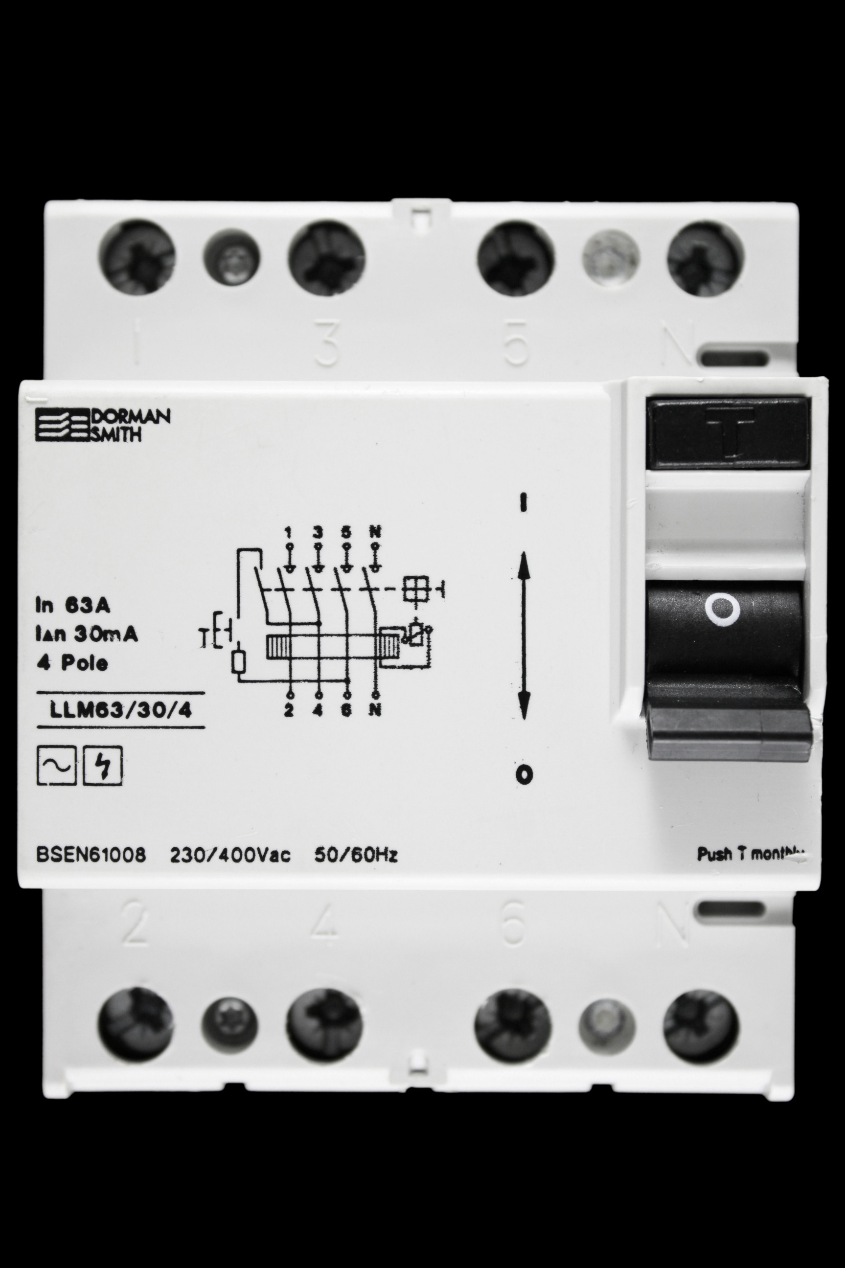 DORMAN SMITH 63 AMP 30mA FOUR POLE TYPE AC LLM63/30/4