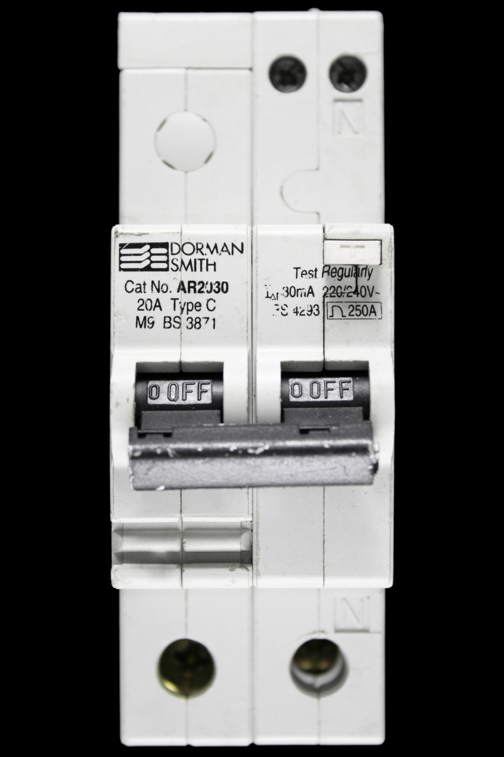 DORMAN SMITH 20 AMP CURVE C M9 30mA DOUBLE POLE RCBO AR2030
