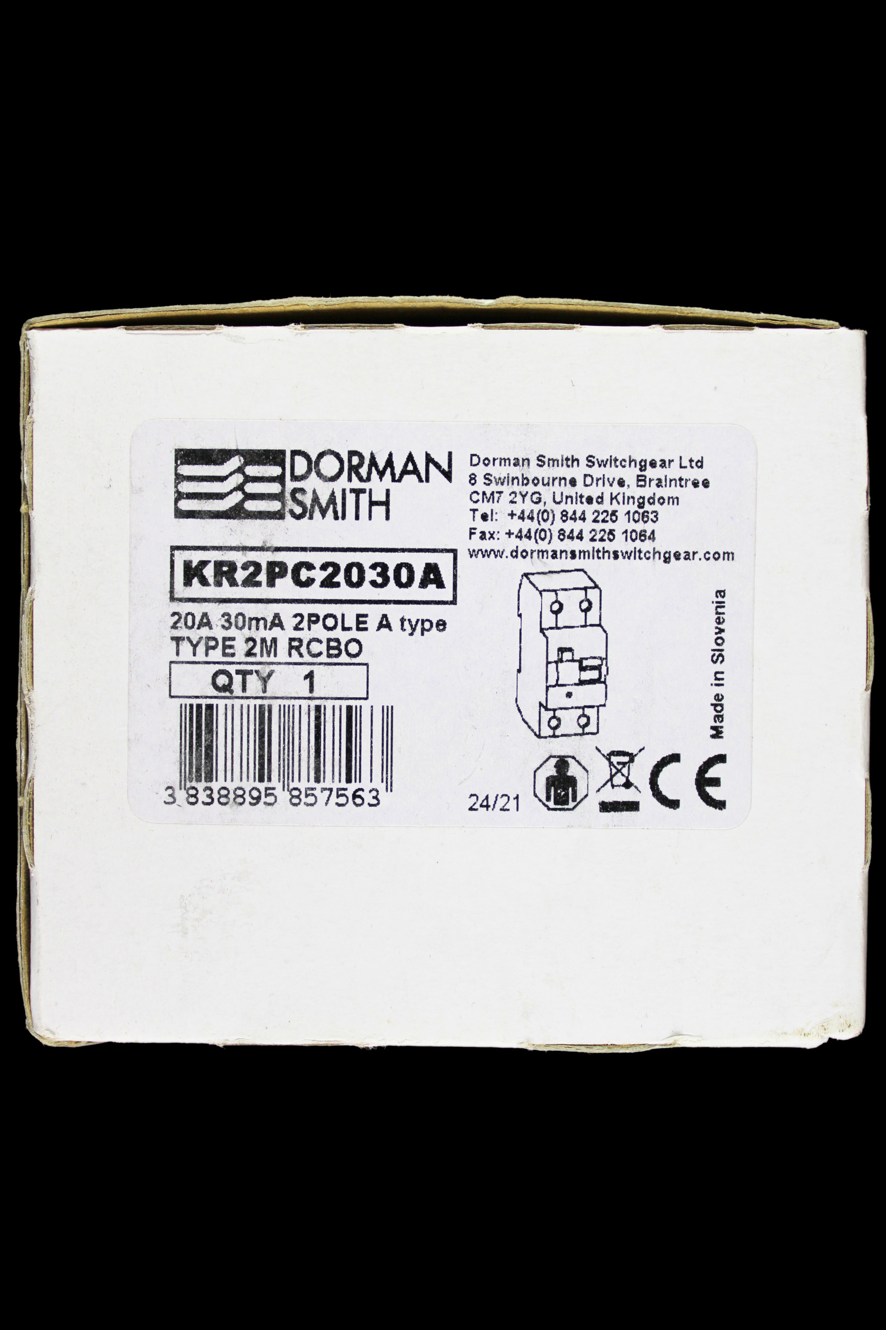 DORMAN SMITH 20 AMP CURVE C 10kA 30mA DOUBLE POLE RCBO TYPE A KR2PC2030A