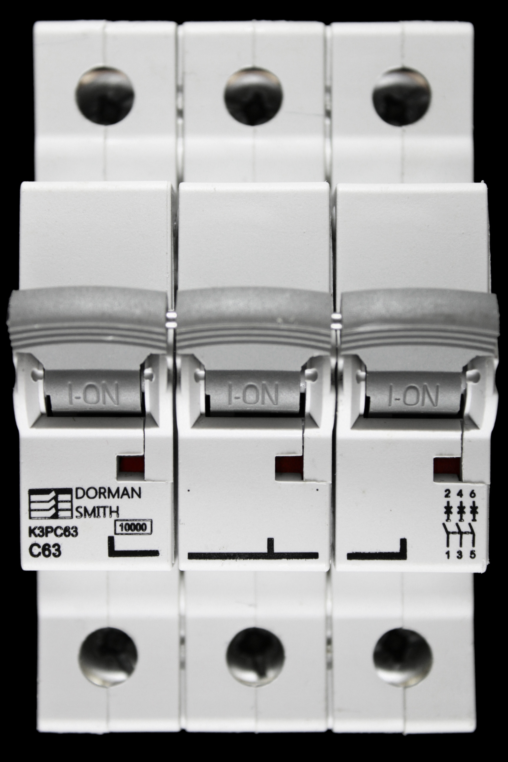 DORMAN SMITH 63 AMP CURVE C 10kA TRIPLE POLE MCB CIRCUIT BREAKER K3PC63