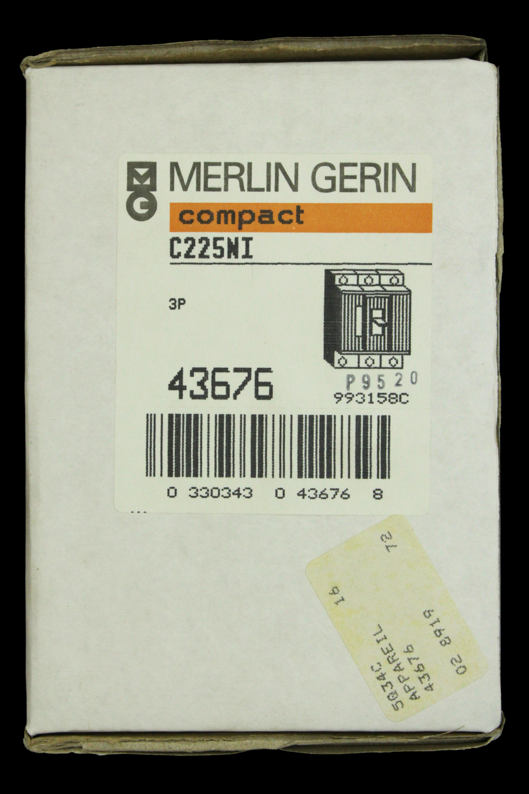 MERLIN GERIN 225 AMP TRIPLE POLE MAIN SWITCH DISCONNECTOR C225NI 43676