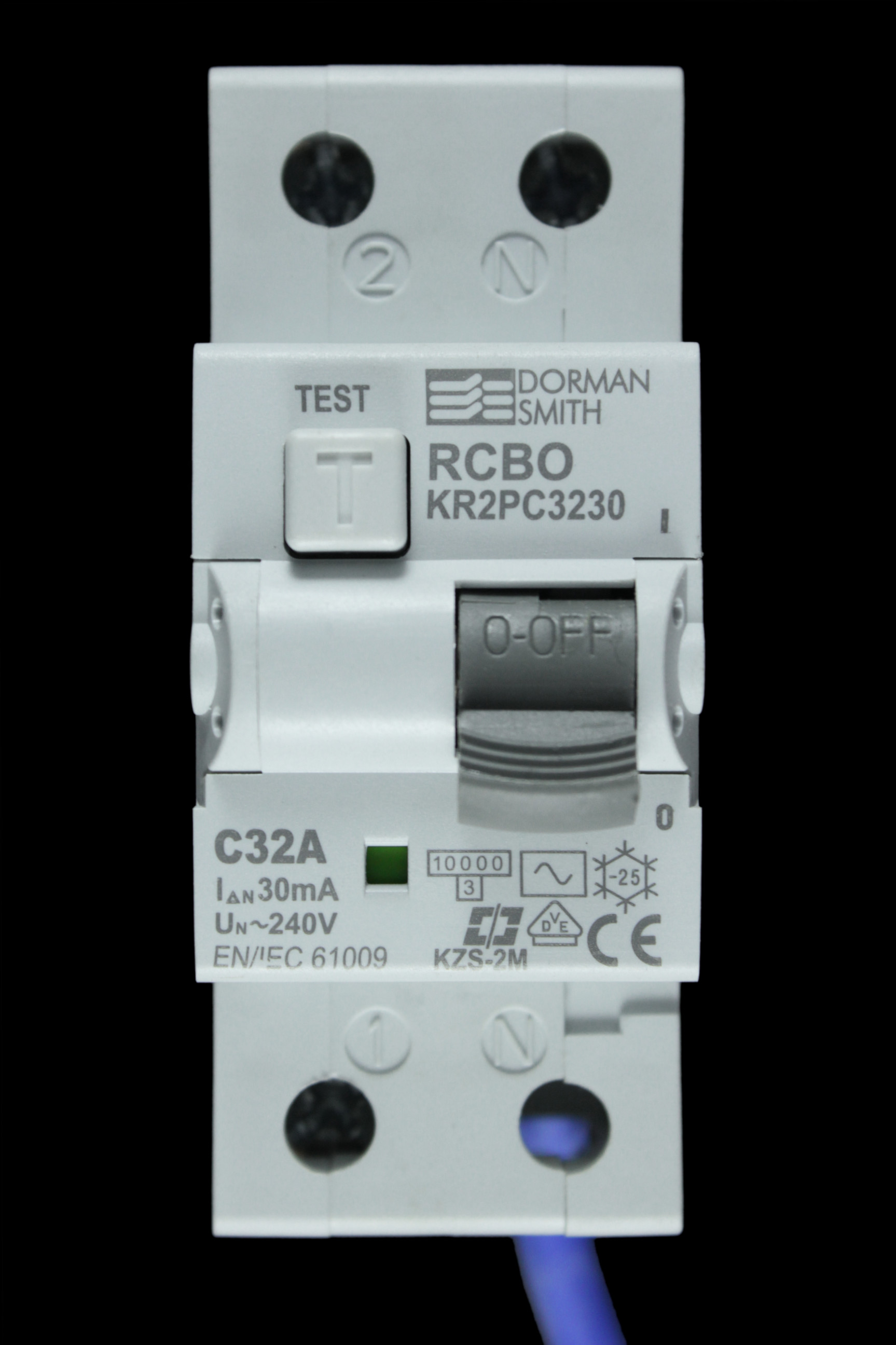DORMAN SMITH 32 AMP CURVE C 10kA 30mA DOUBLE POLE RCBO TYPE AC KR2PC3230