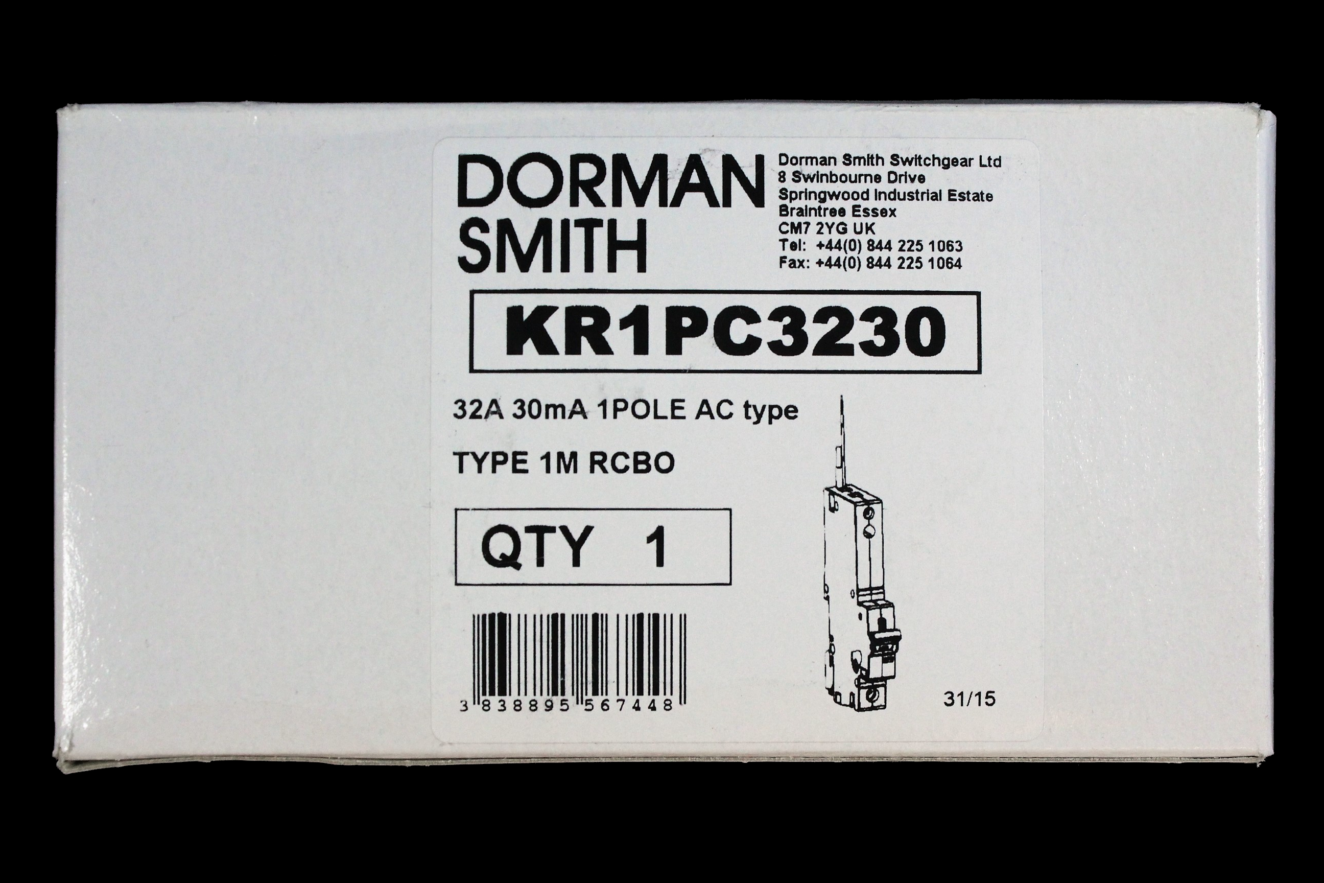 DORMAN SMITH 32 AMP CURVE C 10kA 30mA RCBO TYPE AC KR1PC3230