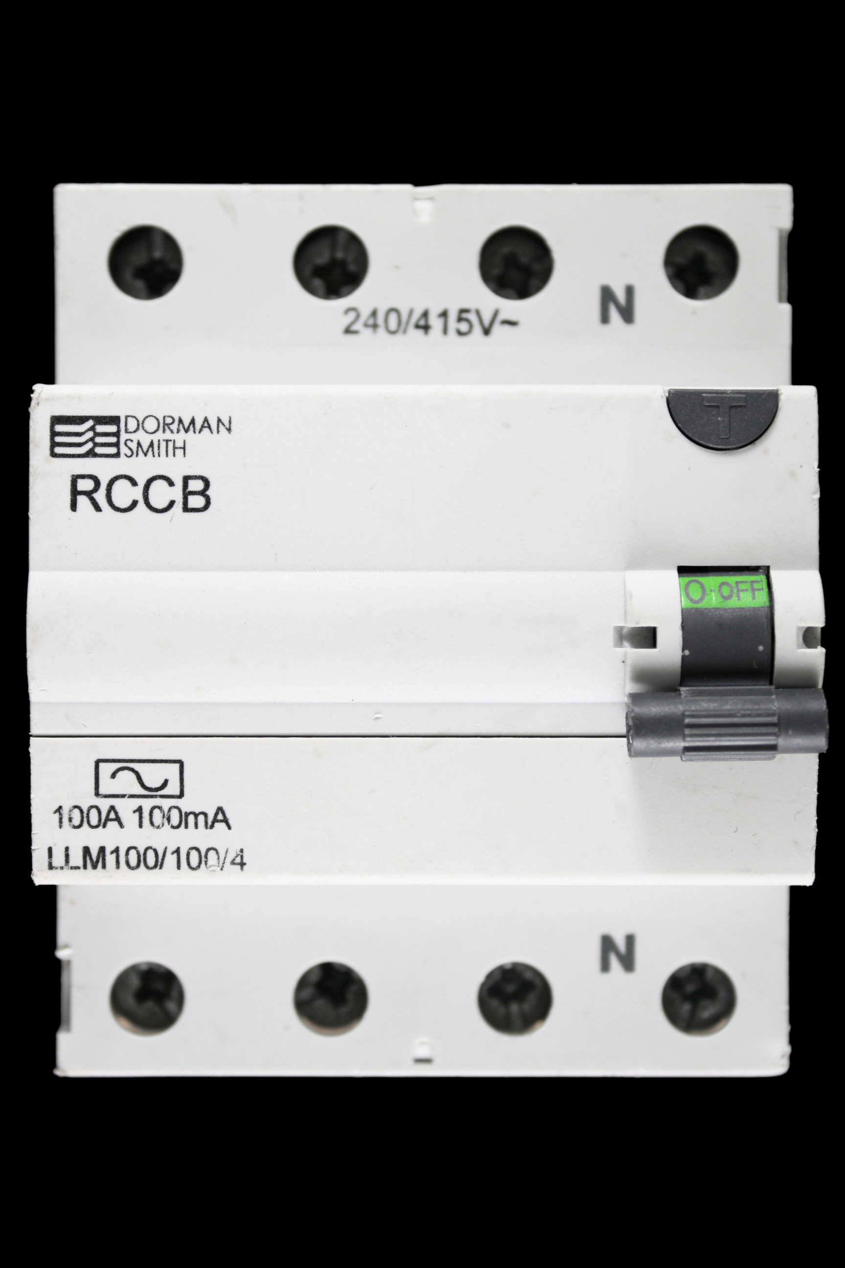 DORMAN SMITH 100 AMP 100mA FOUR POLE RCCB TYPE AC LLM100/100/4