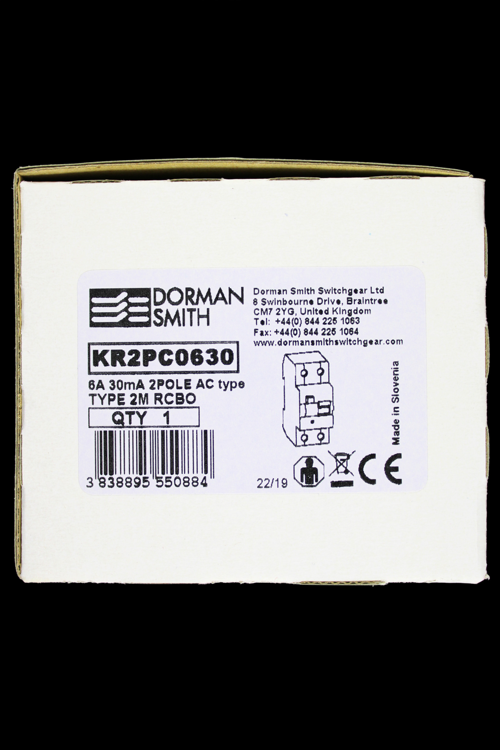 DORMAN 6 AMP CURVE C 10kA 30mA DOUBLE POLE RCBO TYPE AC KR2PC0630