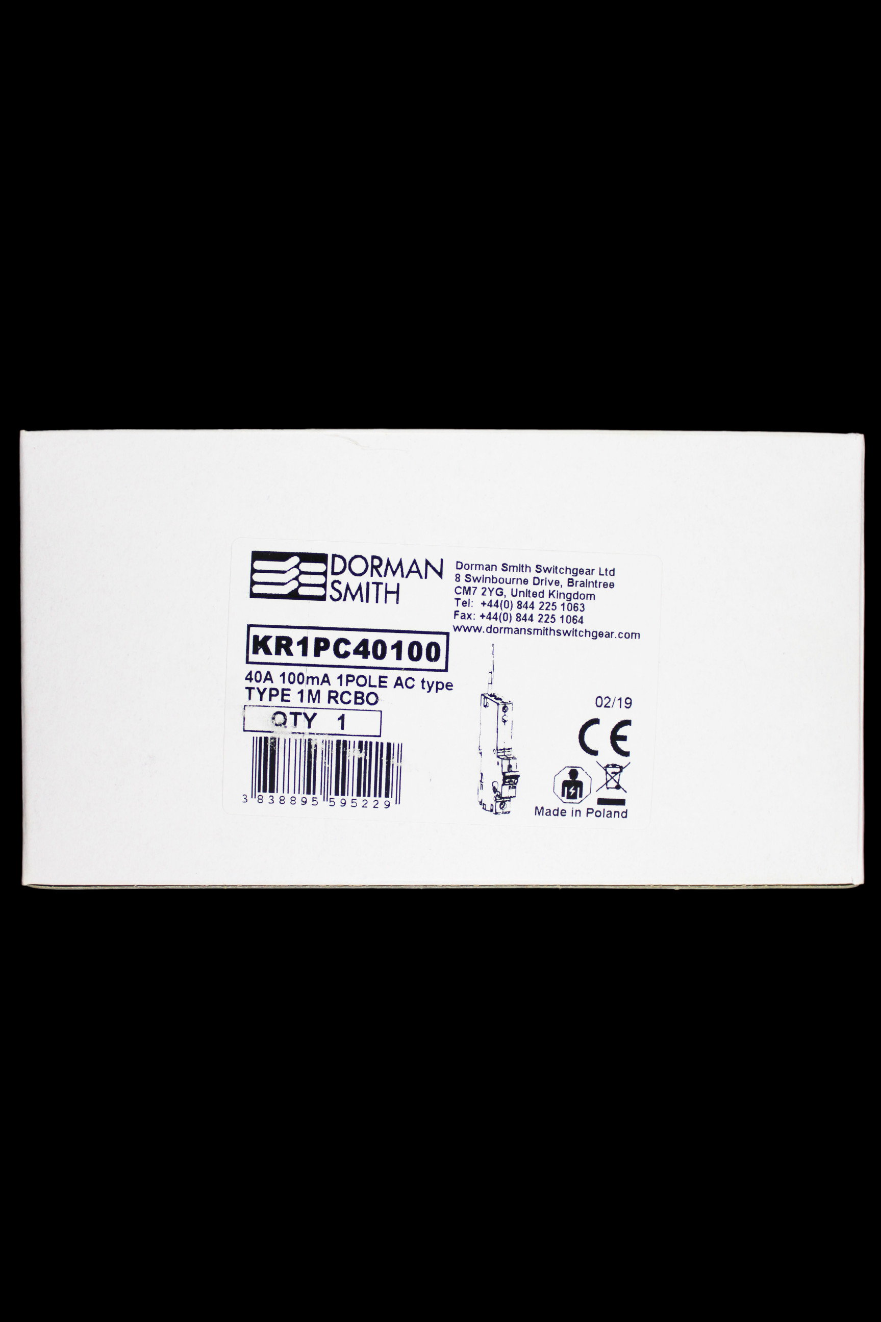 DORMAN 40 AMP CURVE C 10kA 100mA RCBO TYPE AC KR1PC40100