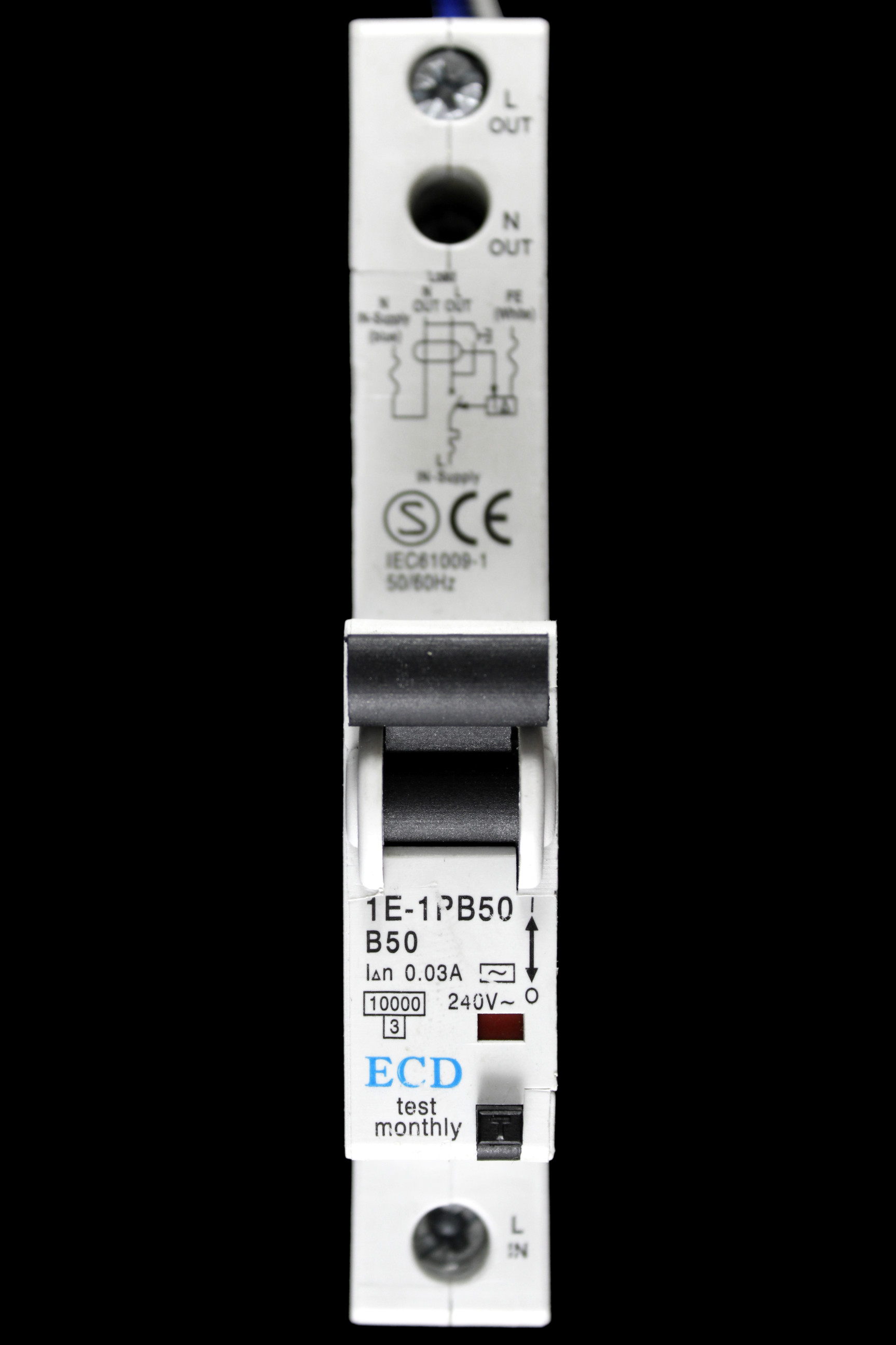 ECD B 50 RCBO 10kA 30mA TYPE AC 1E-1PB50