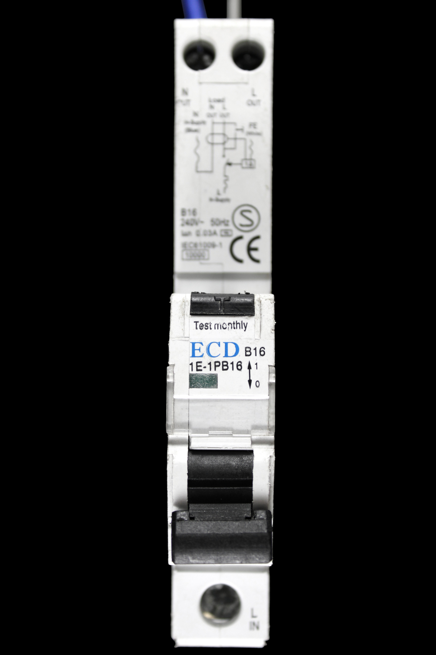 ECD B 16 RCBO 10kA 30mA TYPE AC 1E-1PB16