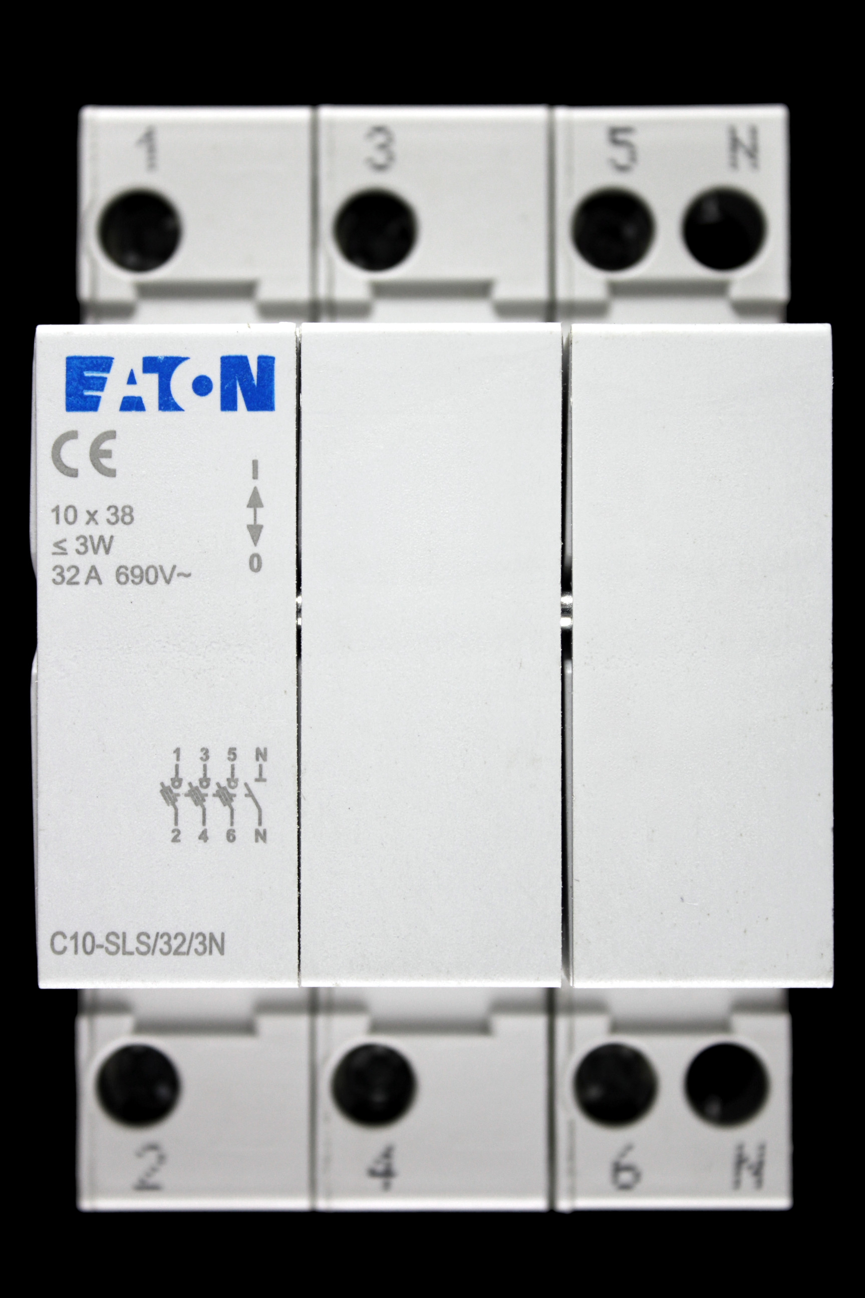 EATON 32 AMP 10.3 X 38 FOUR POLE HRC FUSE HOLDER CARRIER C10-SLS/32/3N 112224