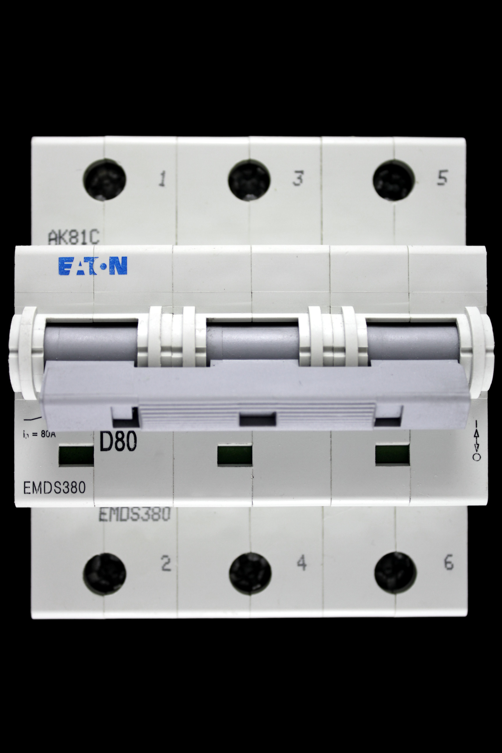 EATON 80 AMP CURVE D 20kA TRIPLE POLE MCB CIRCUIT BREAKER EMDS380